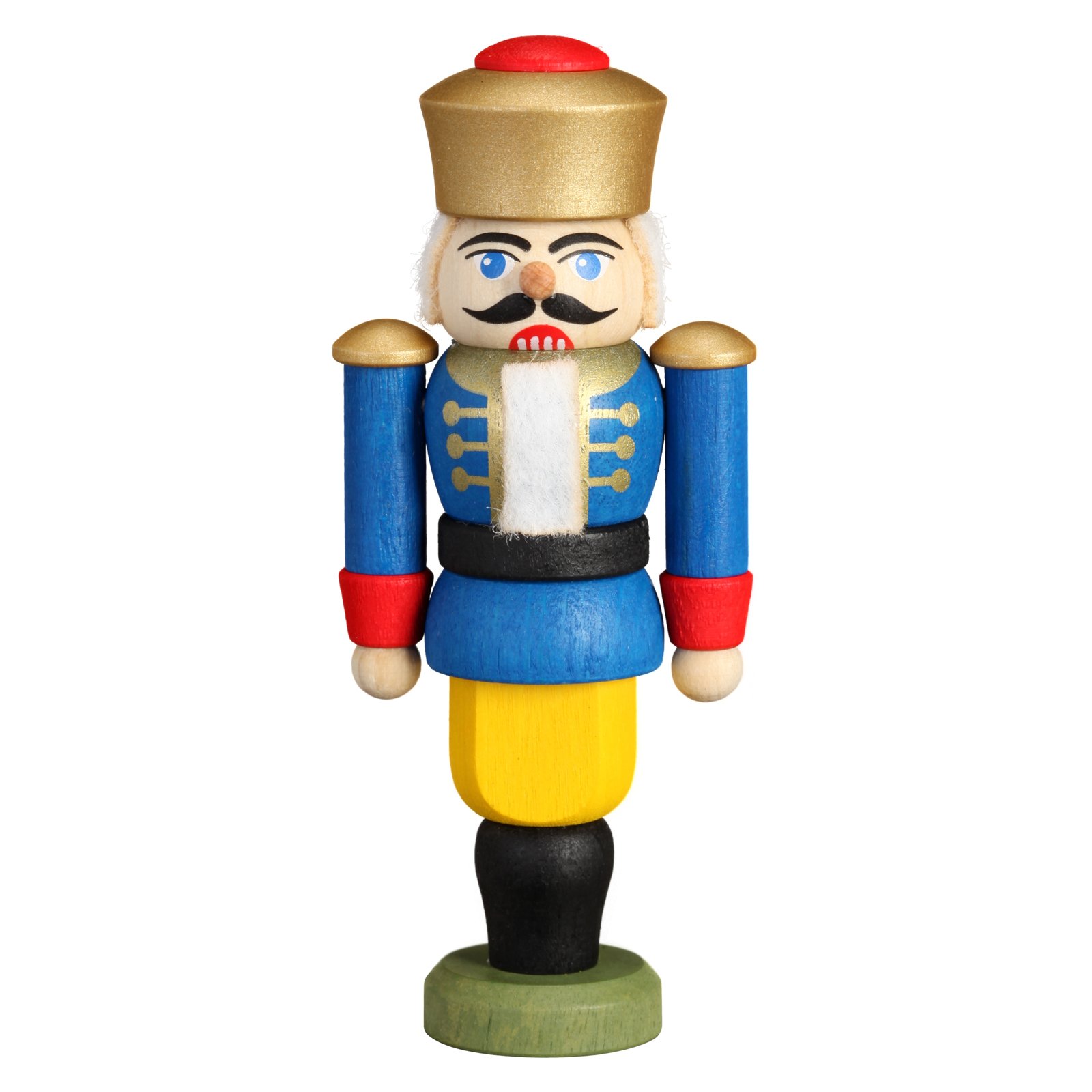 Seiffener VolkskunstNutcracker - King Blue - 9 cm / 3.5 inch