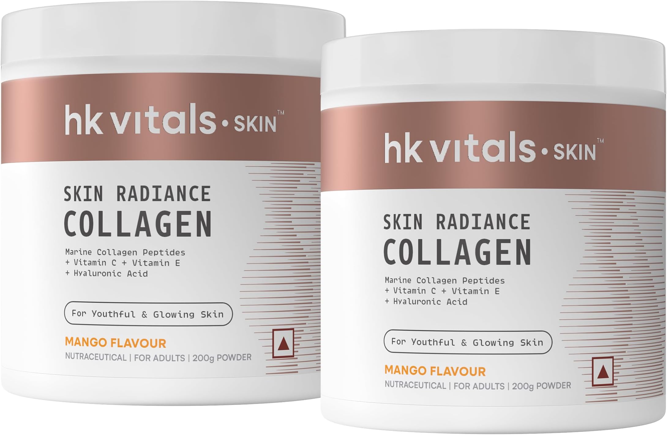 Skin Radiance Marine Collagen Supplement (Mango, 200g) (Pack of 2) | With Biotin, Vitamin C & E for Healthy Skin & Hair
