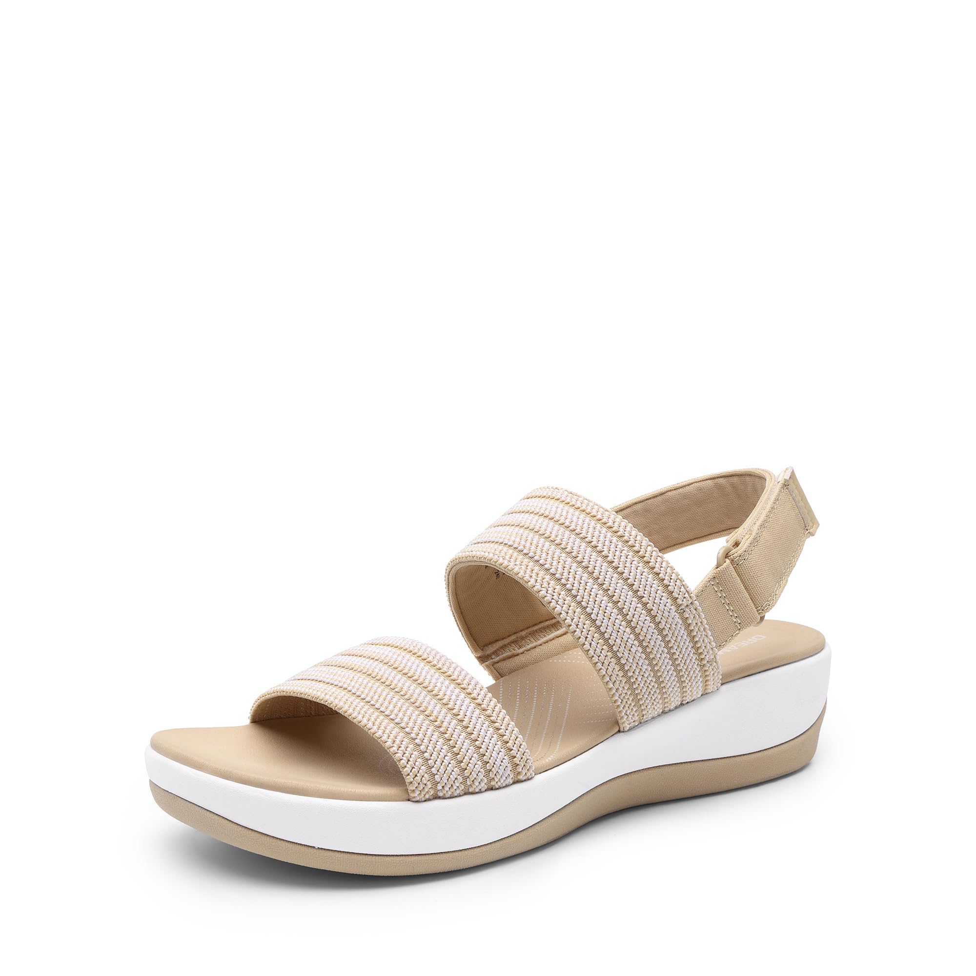 Women's Walking Sandals Lightweight Soft Footbed Low Wedge Comfort Indoor Outdoor Flat Sandals