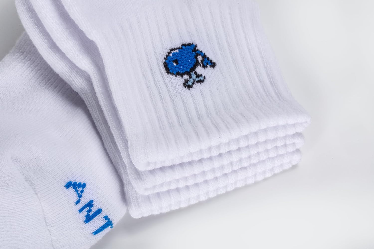 Cute Pattern Crew Socks, White Cotton Blend, 3 Pairs, Antrop