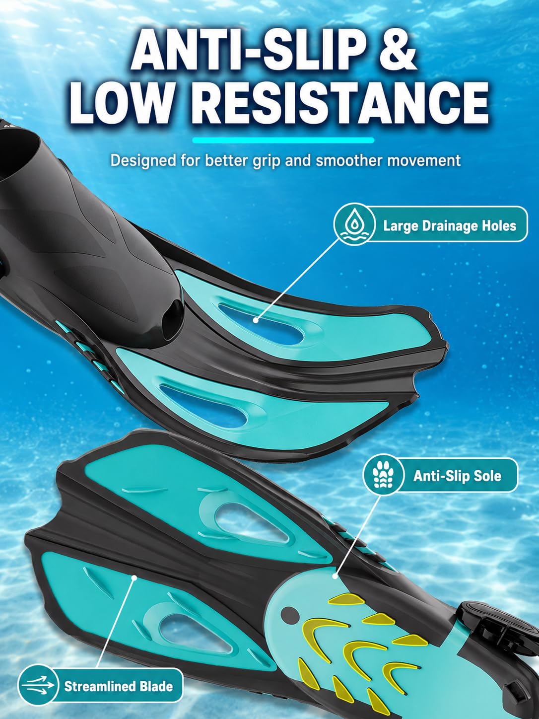 Płetwy do nurkowania i snorkelingu rozmiar L/XL 42-47 | elastyczne, wygodne, dla dorosłych