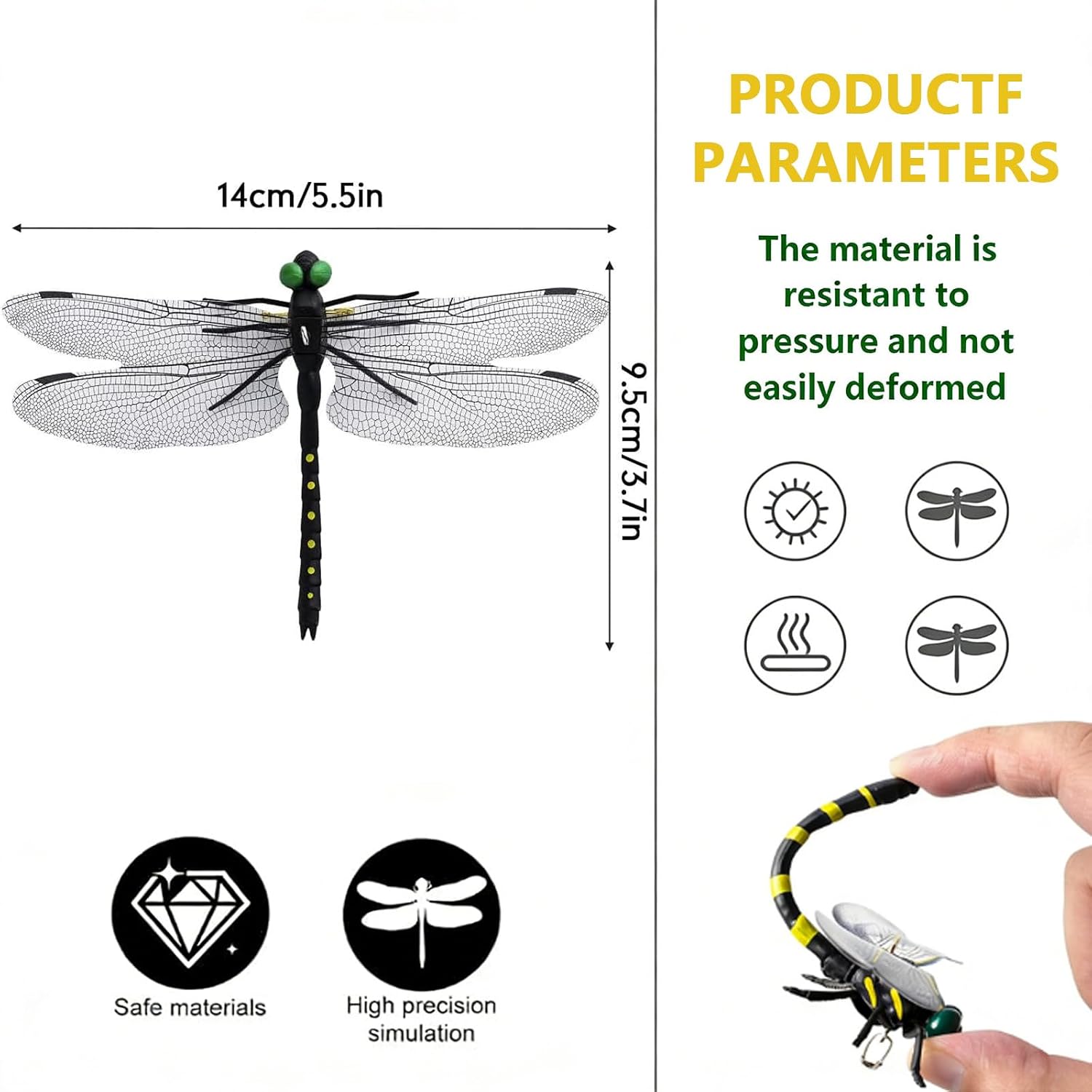 6 Pack Artificial Dragonfly Bug Repellent, 3D Lifelike Dragonfly Decoy Outdoor Hanging Decor, Fly & Mosquito Deterrent for Garden Patio Yard Camping image 2