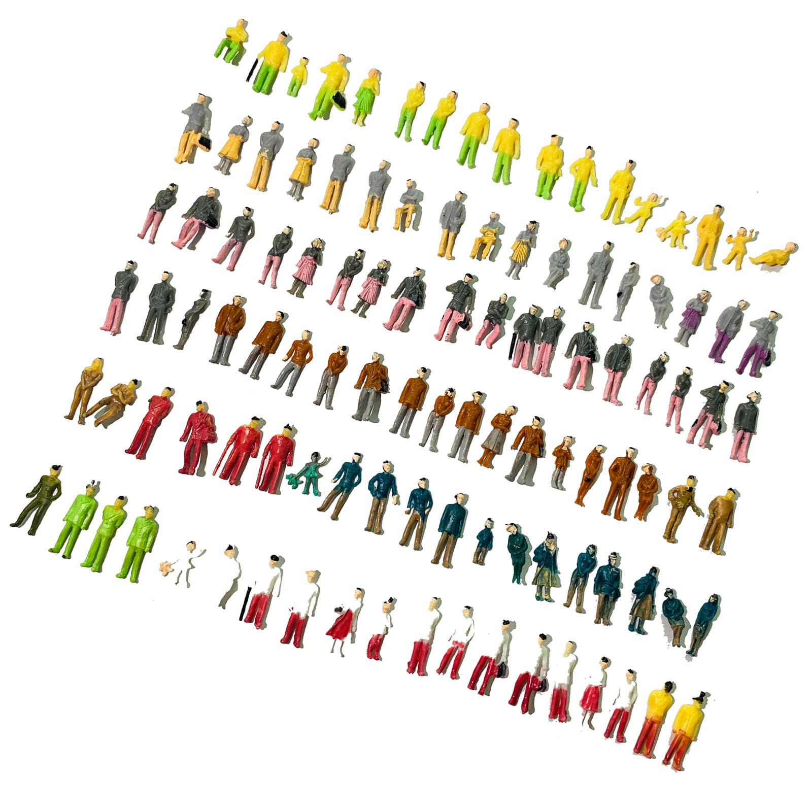 Sponsored Ad - 100PCS HO Scale Models People Set, Tiny DIY Resin Painted Mixed Seated and Standing Figures for Miniature Scenes