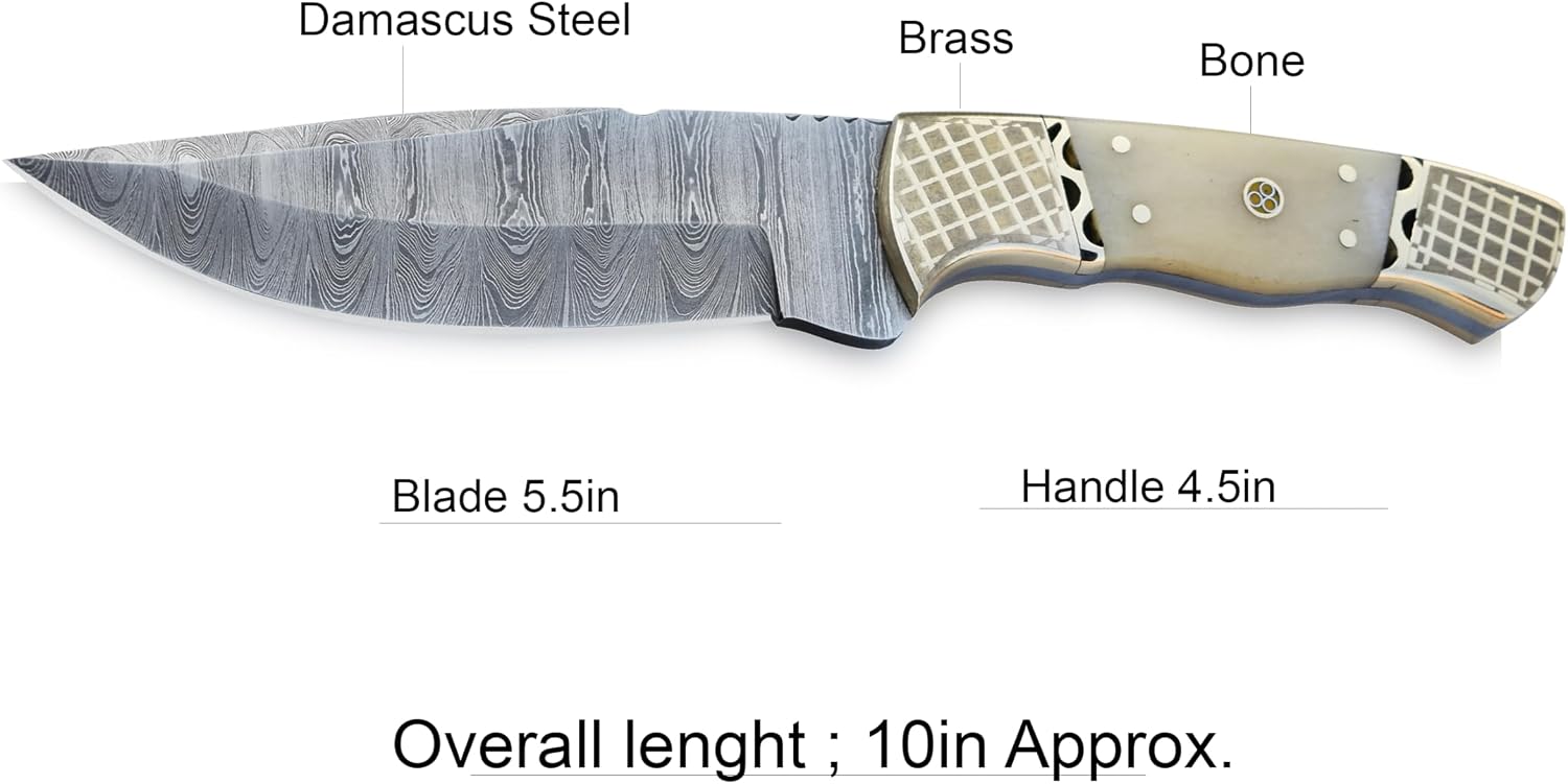 | Viking Heritage Skinner Knife – Expertly Crafted with Damascus steel for Precision Hunting and Field Dressing: Embrace the Timeless Elegance of Craftsmanship with this Razor-Sharp