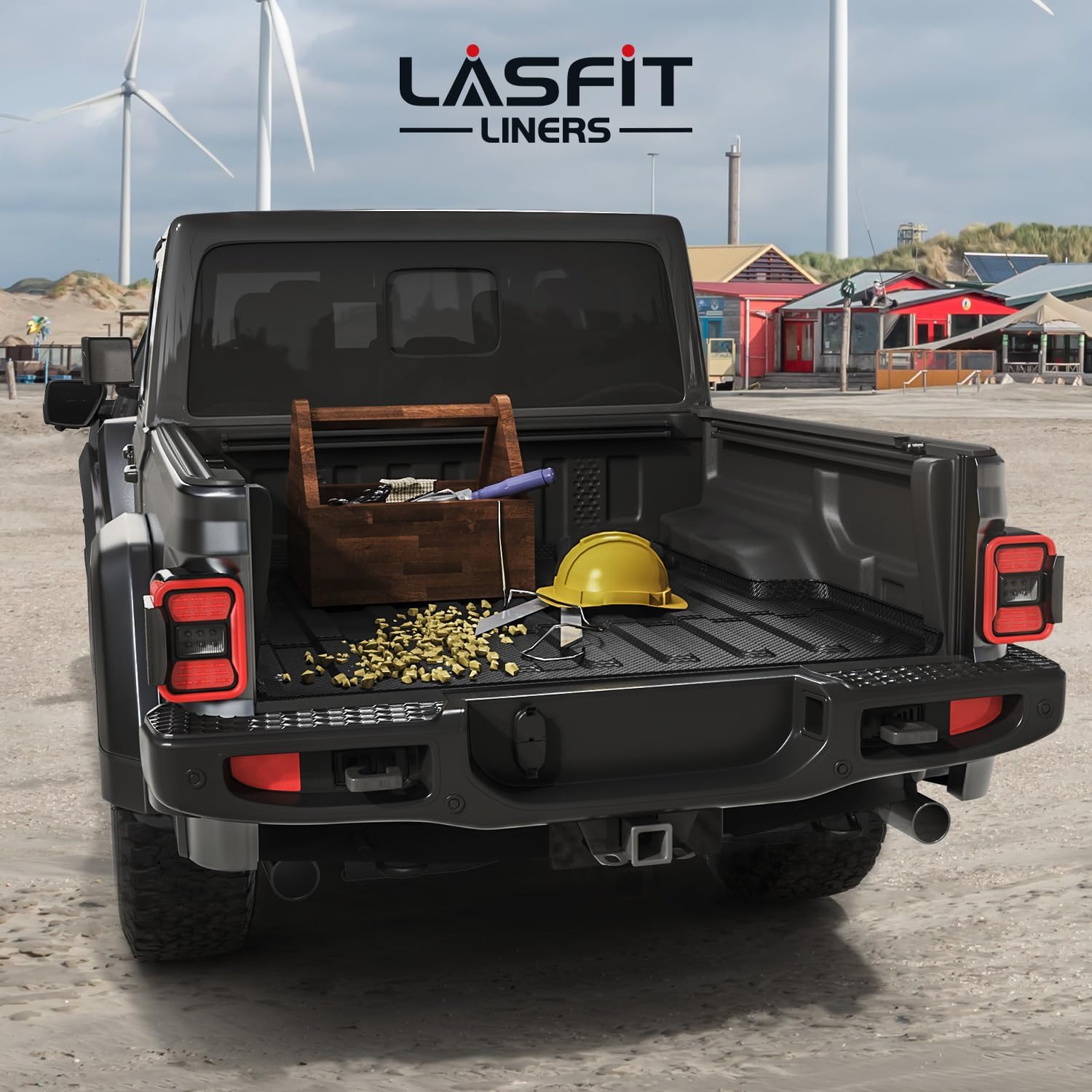 LASFIT 5FT Bed Liner for Jeep Gladiator JT 2026 2025 2024 2023 2022 2021 2020 (60 inches), All Weather TPE Custom Fit Truck Bed Mat Truck Cargo Bed Liner, Black - Image 6