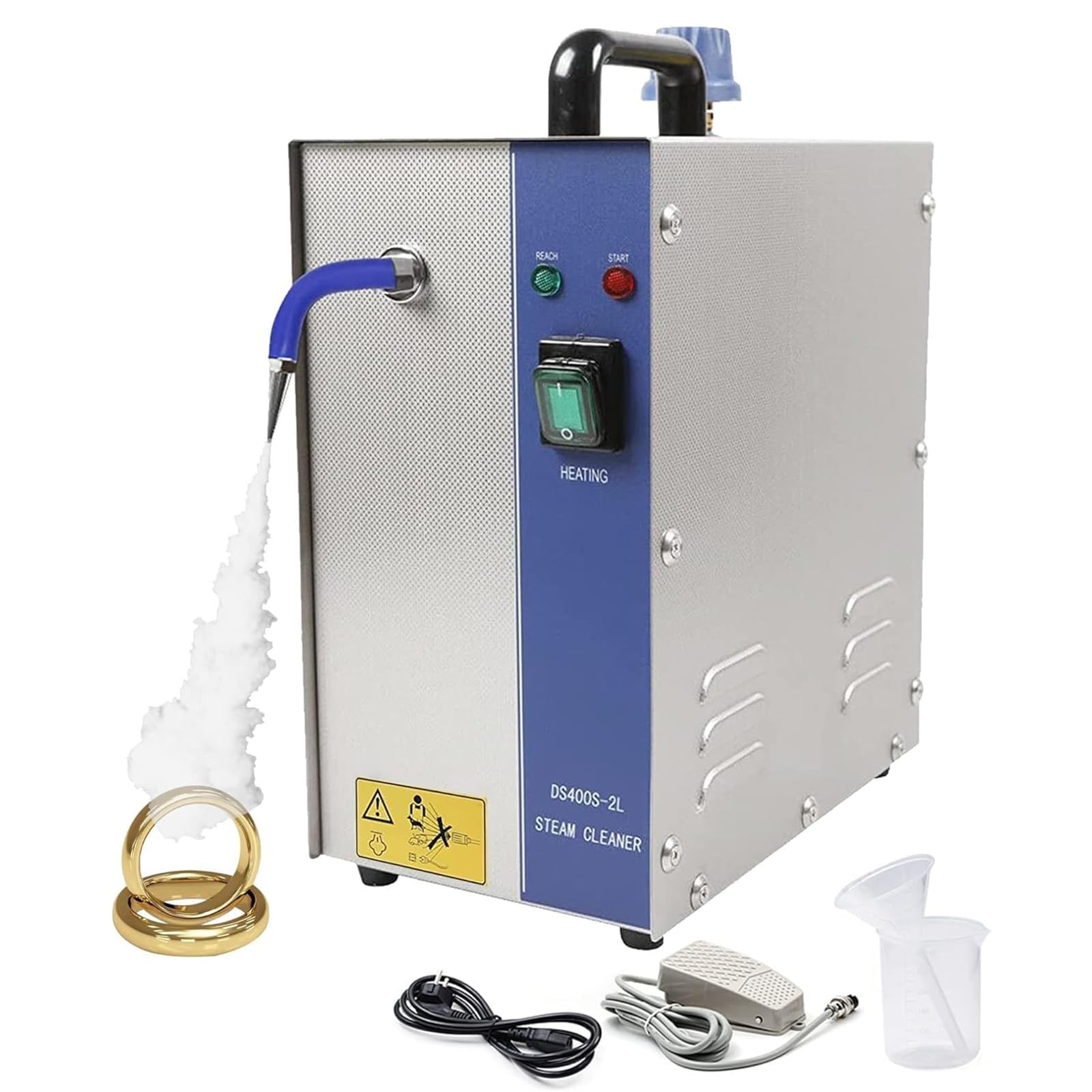 Máquina limpiadora a vapor para joyas de acero inoxidable con presión de 4 kg para anillos