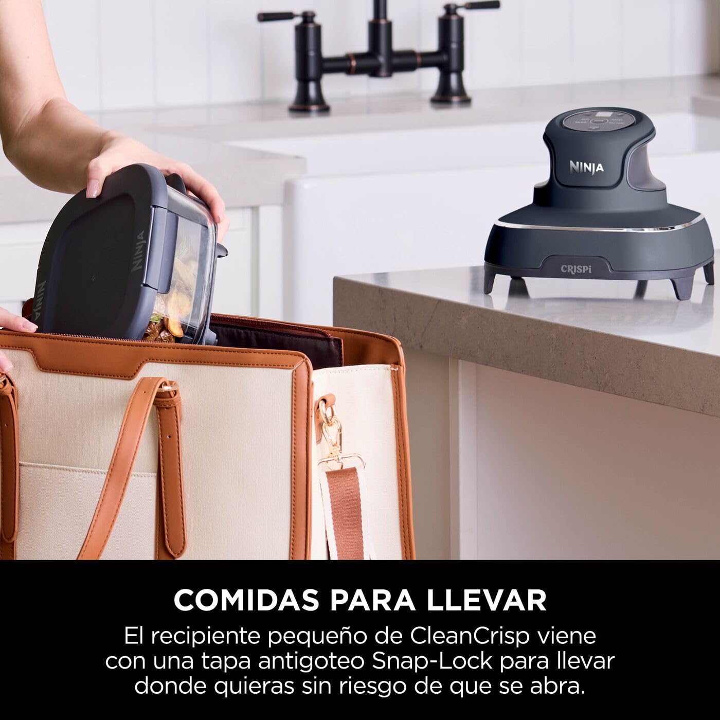 Ninja CRISPi, 2 Contenedores de Alimentos TempWare de 1,4L, XSKLIDPLT2EUUK | Tapa Snap-Lock, Apto para Freidora de Aire y Resistente al Choque Térmico, Prepara, Cocina y Guarda Alimentos, sin BPA