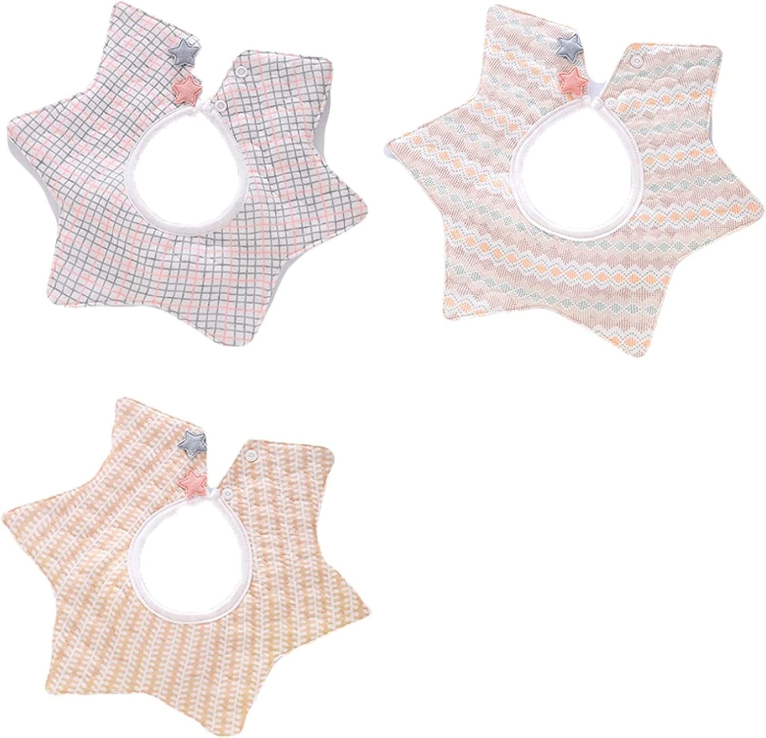 ビブ 新生児 人気の 3枚セット スタイ よだれかけ 360 防水 綿100 かわいい 赤ちゃん 食事用 おしゃれ 女の子 幼児 コットン お食事エプロン キッズ 男の子 シンプル 子供 前掛け まるいスタイ