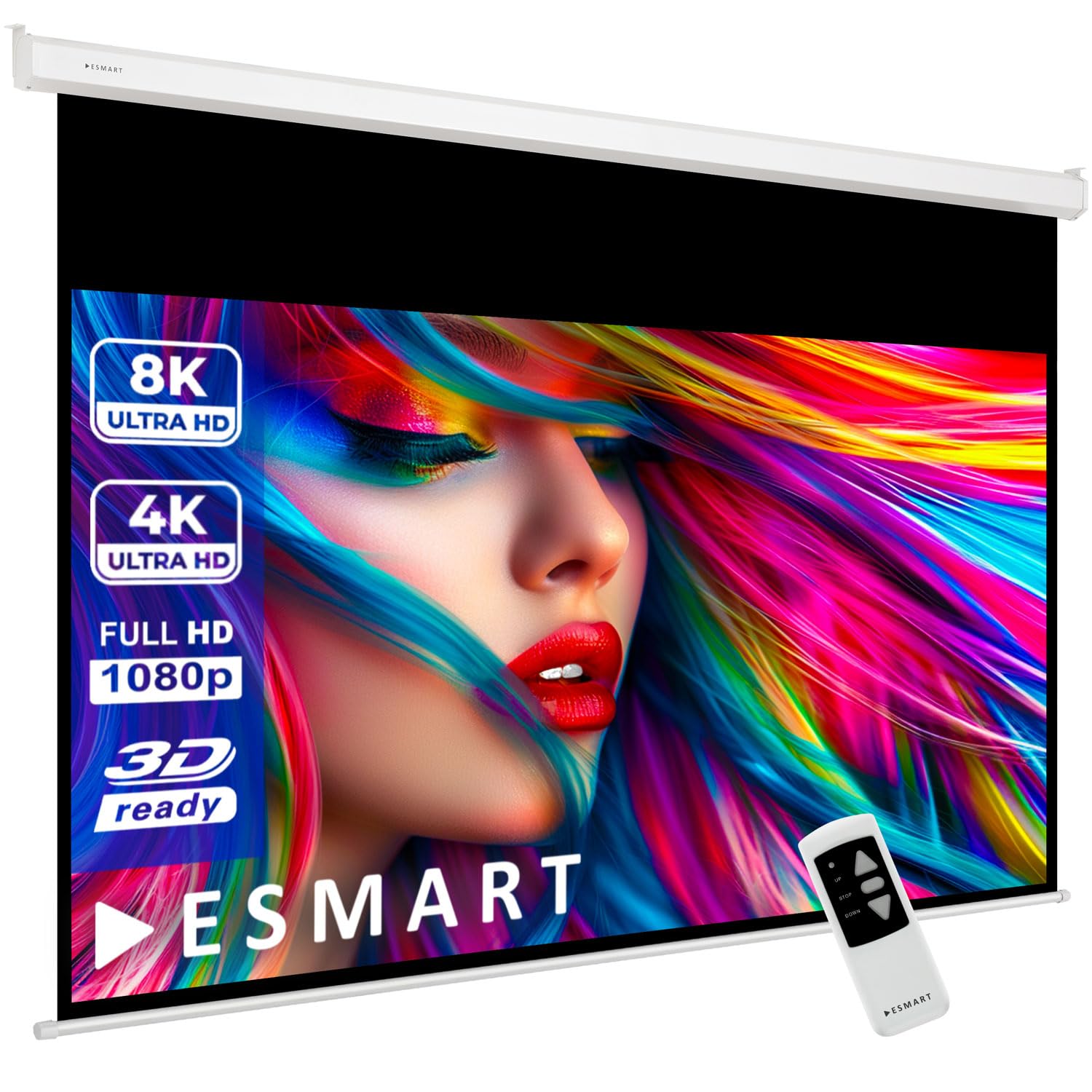 ESMART Profesional MIMOTO Pantalla de Motor 360 cm Imagen 323 x 202 cm (150") 16:10 | Control Remoto programable | Pantalla de Motor de Pantalla de proyección de proyector eléctrico de Cine en casa