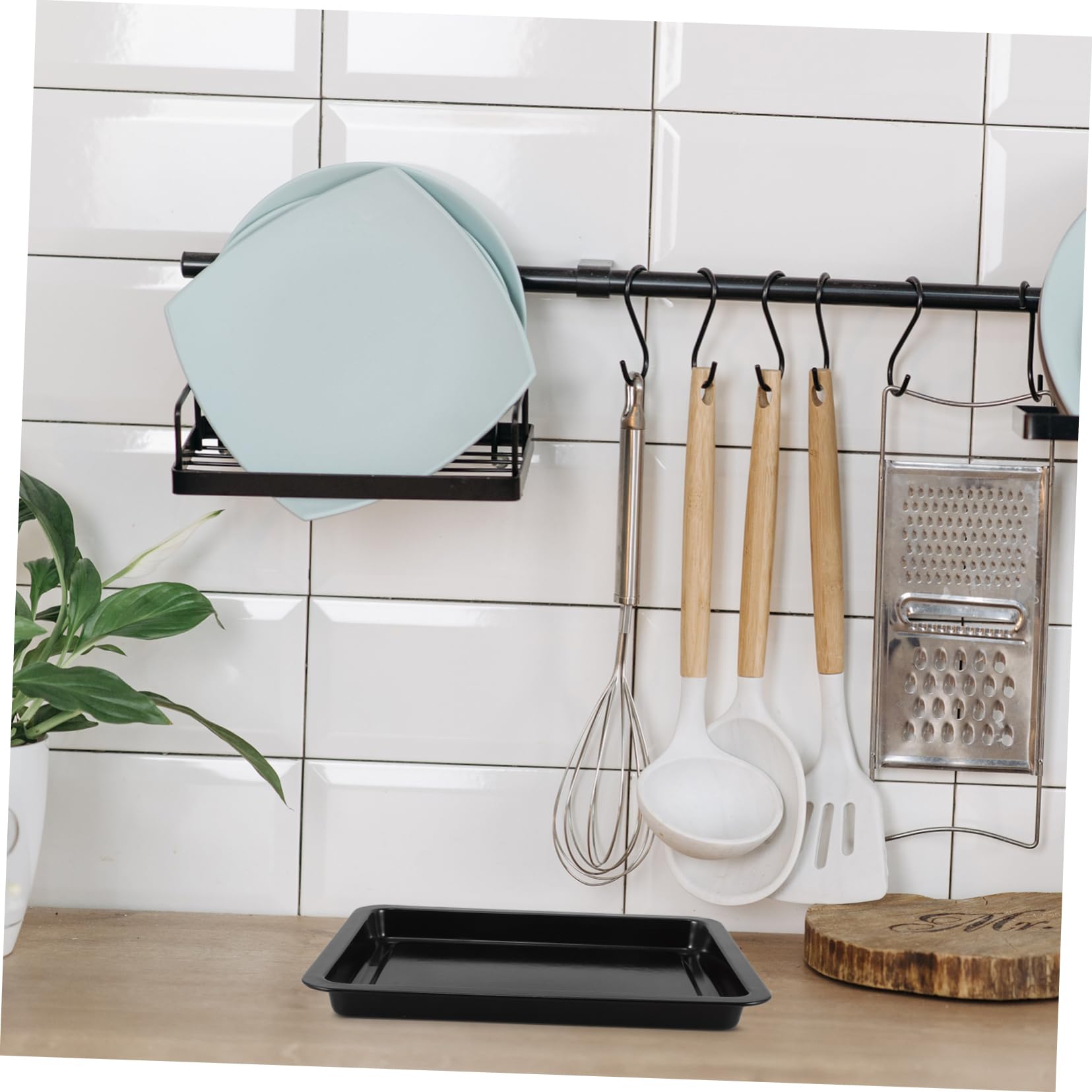 Plaque de Cuisson en Fer Noir, Résistante à L’usure, Plat de Four Multifonctionnel, Bords Lisses, pour Rôtir et Servir