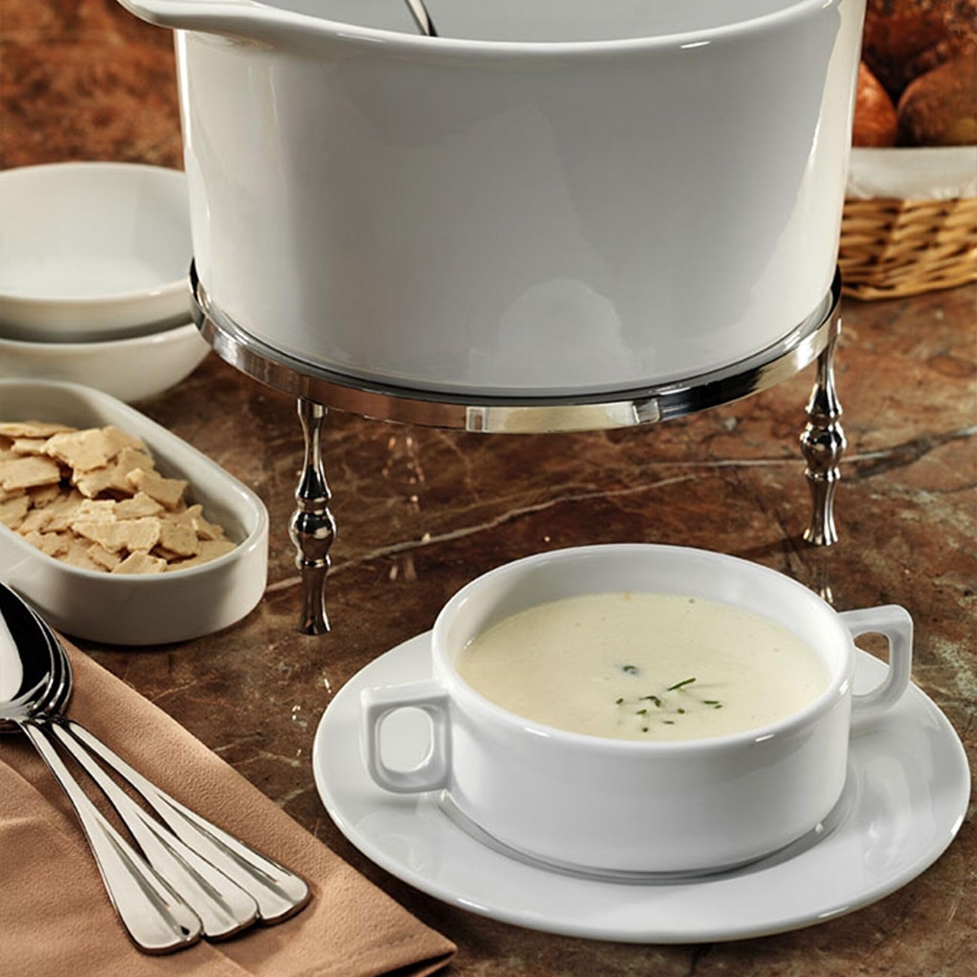 GGM Gastro | SUTPK17#24 | (24 Stück) PERA Weiß - Suppenuntertasse - Ø 170mm - Weiß