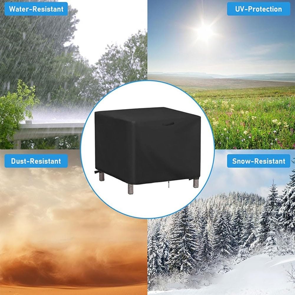 Wasserdichtes Oxford-Tuch Outdoor Fußhocker-Abdeckung für 55,9 x 55,9 x 45,7 cm Bartisch und Hocker, wetterfest, UV-beständig, mit Griffen