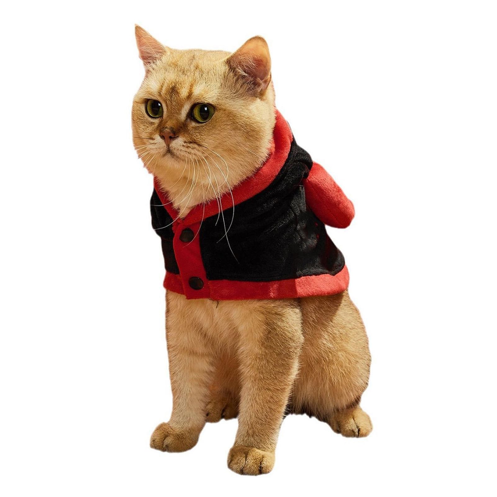 Zerodis Deja Que Tu Gato Abrace el Disfraz de Halloween de Gato Disfraz de Mascota de Vacaciones Cómodo y de Moda Cómoda Capa de Diablo para Mascotas para Vacaciones Disfraz de Fiesta