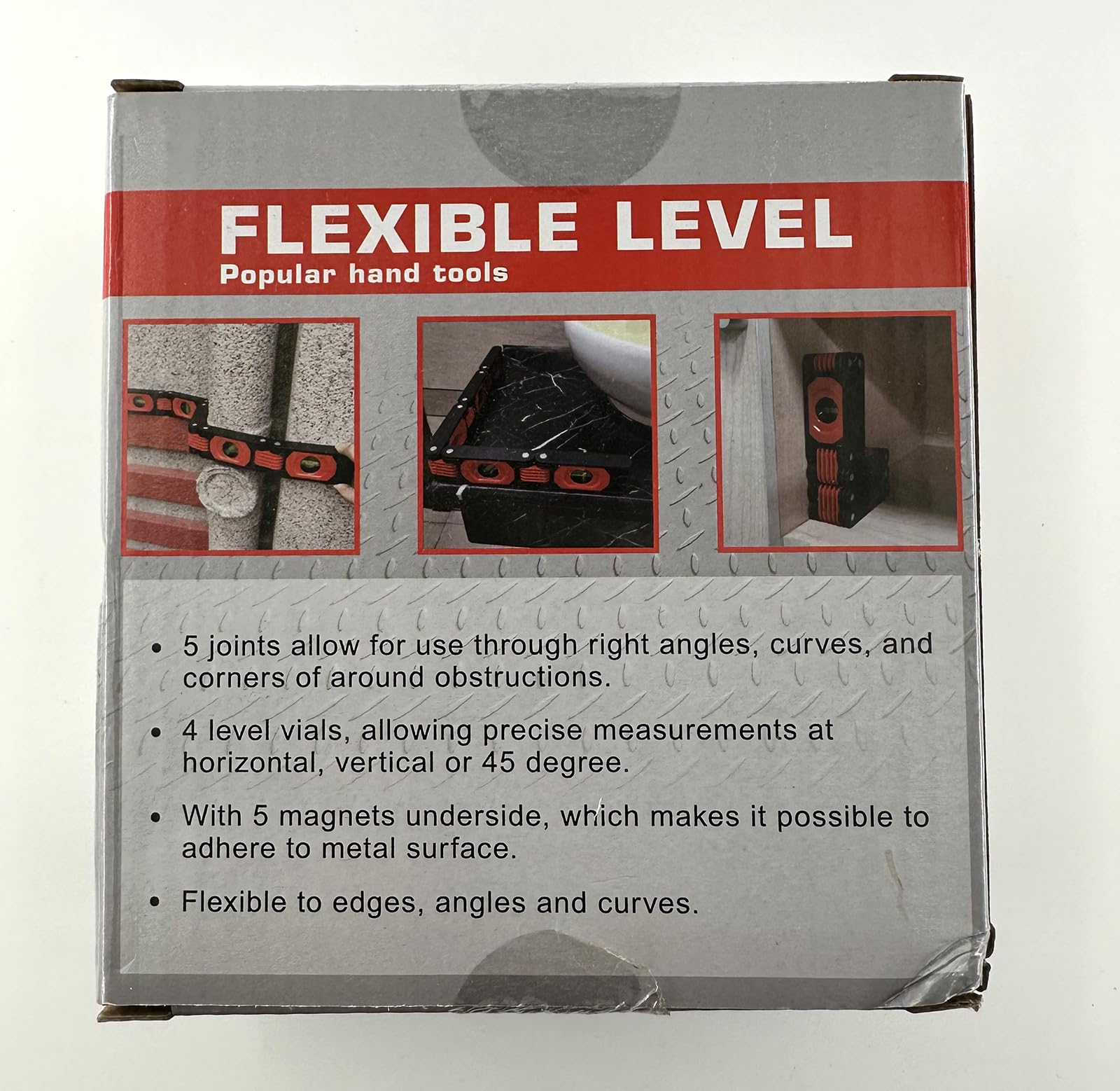 Folding Level, 3 Sections Foldable Level Measuring Woodworking Tool For Various