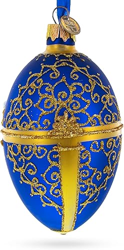 Miniatura 3 de 1900 - Adorno de cristal de huevo real de gallo de 4 pulgadas