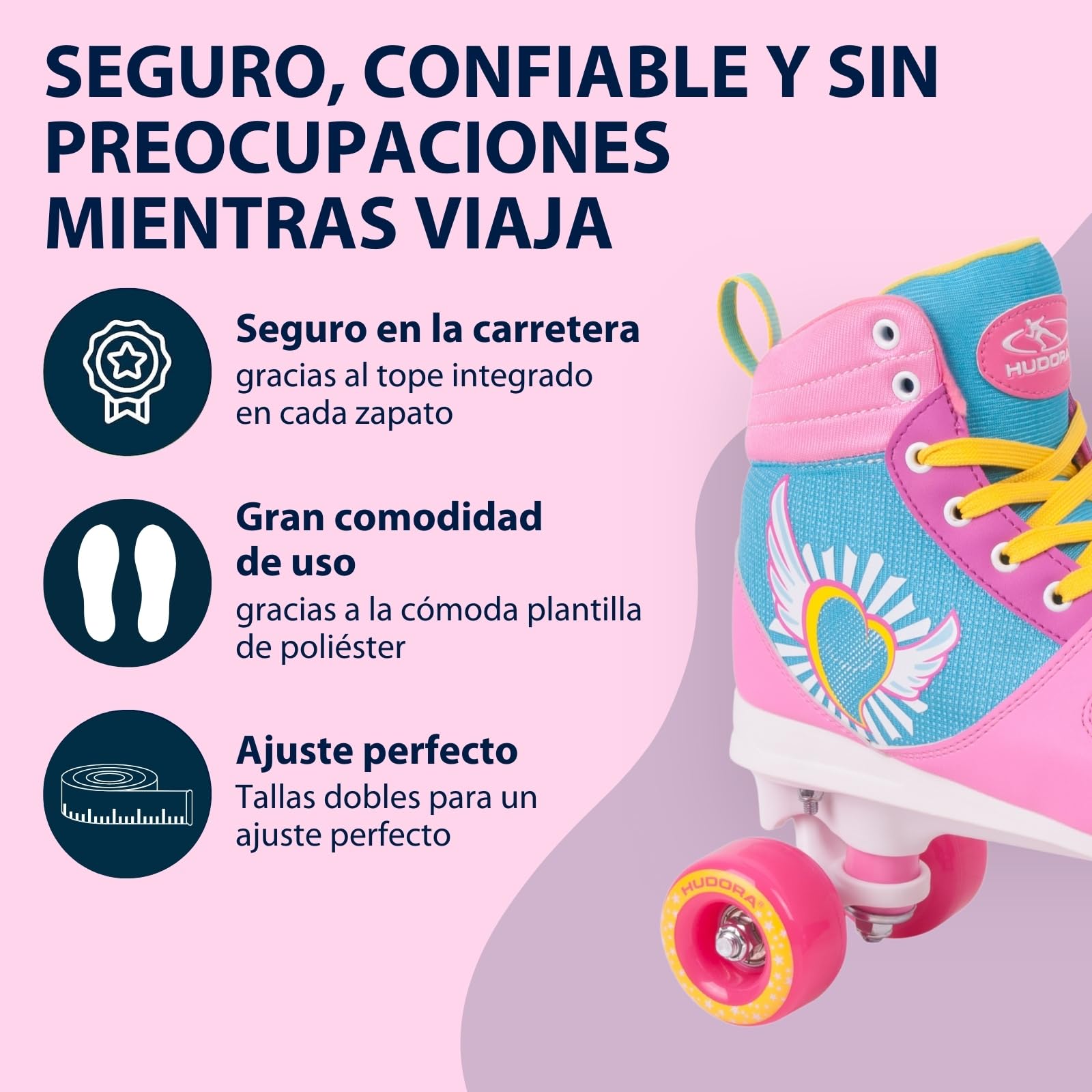 Hudora Wonders en Diferentes Tallas - cómodos Patines para niños con diseño Genial - Elegantes Patines para niños y Adolescentes - Patines Hechos de Cuero sintético