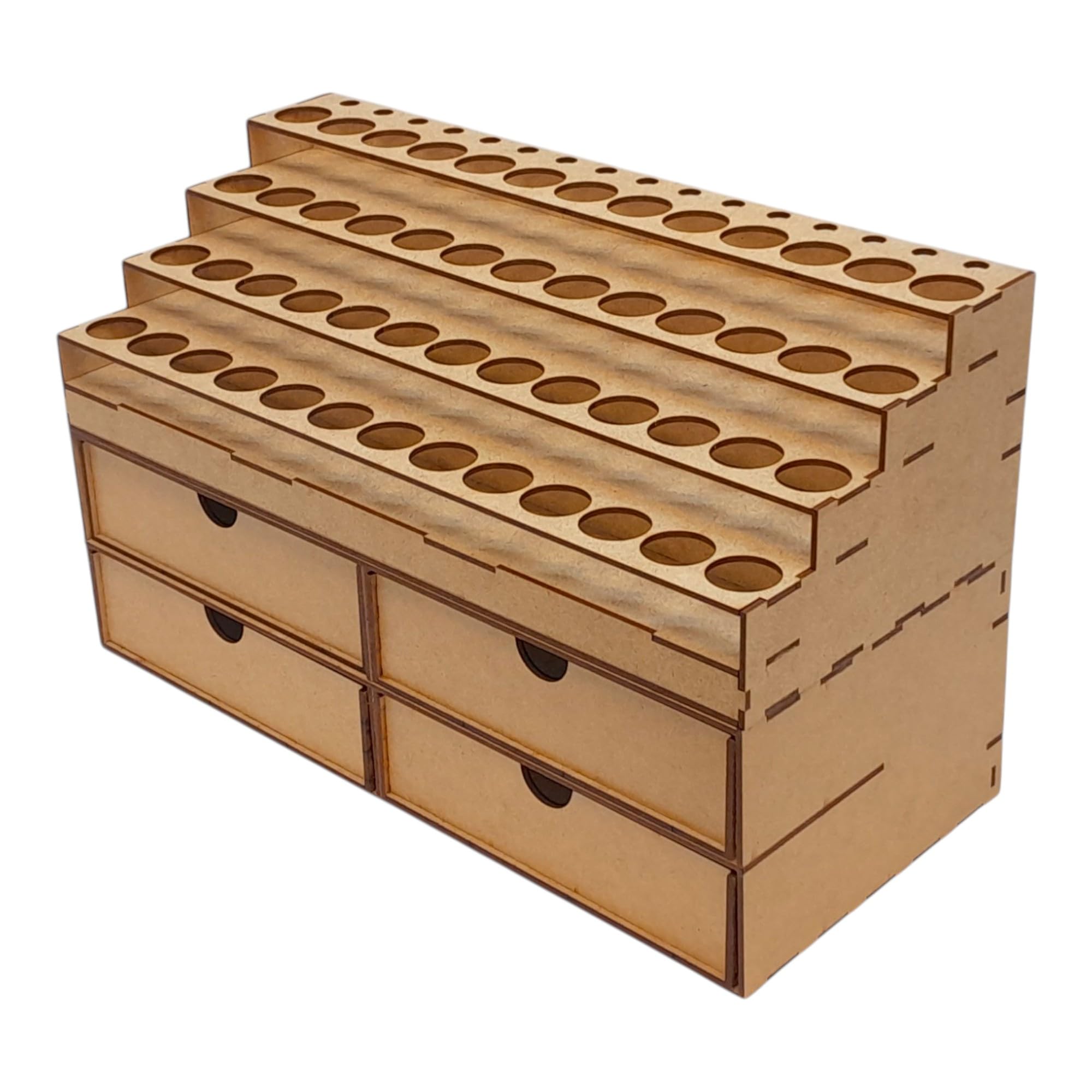 Rangement Peintures Vallejo 52 pots 16 Pinceaux 4 Grands Tiroirs. Support peinture warhammer 40k Compatible Peinture Army Painter rangement maquette outils