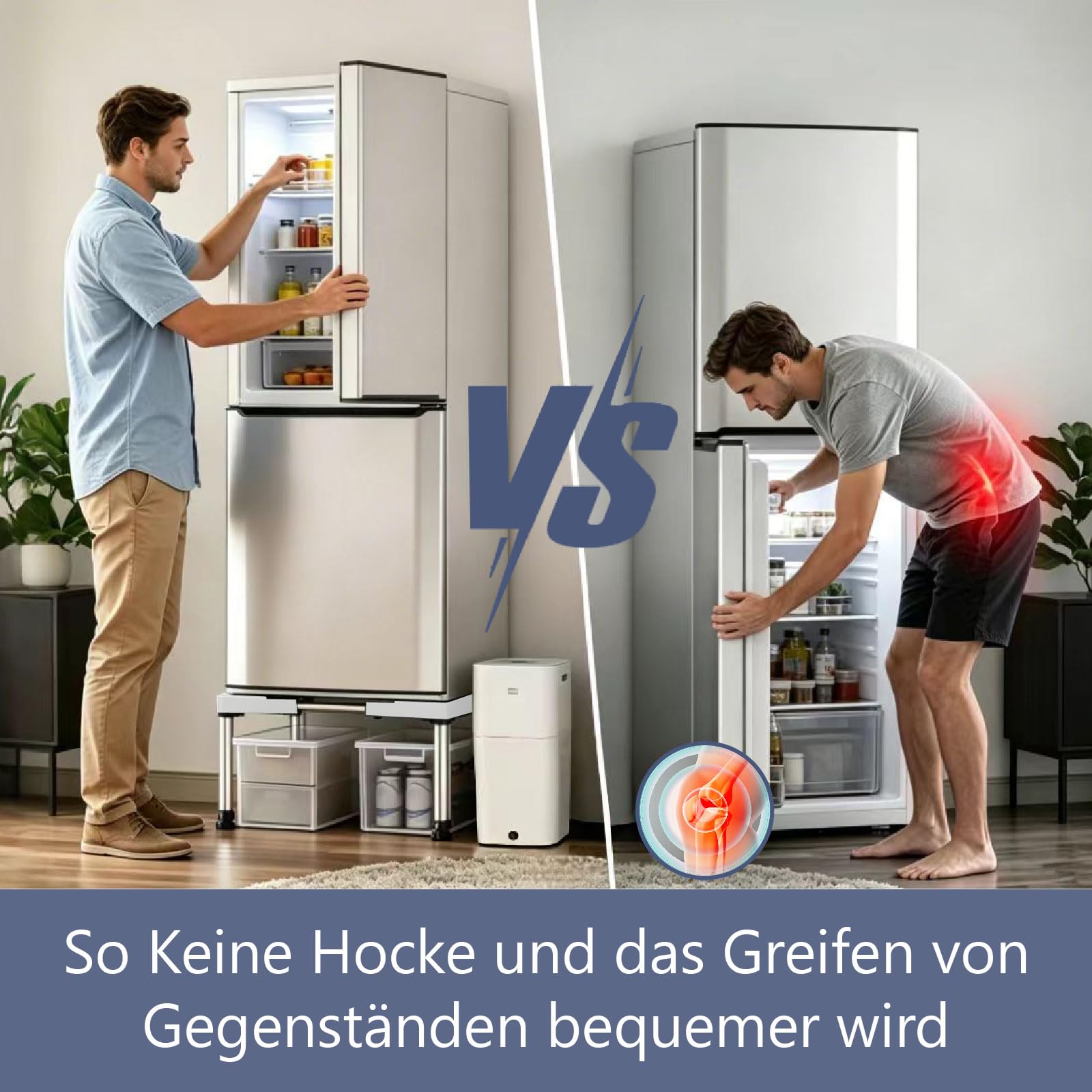 Socle pour réfrigérateur blanc, hauteur 39-41 cm, support réglable pour climatiseur mobile, lave-vaisselle, congélateur, congélateur, armoire de cuisine (longueur réglable 47-70 cm)