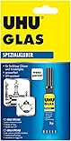 UHU GLAS, Glasklarer, schnell unter Tageslicht aushärtender Spezialkleber, 3 g