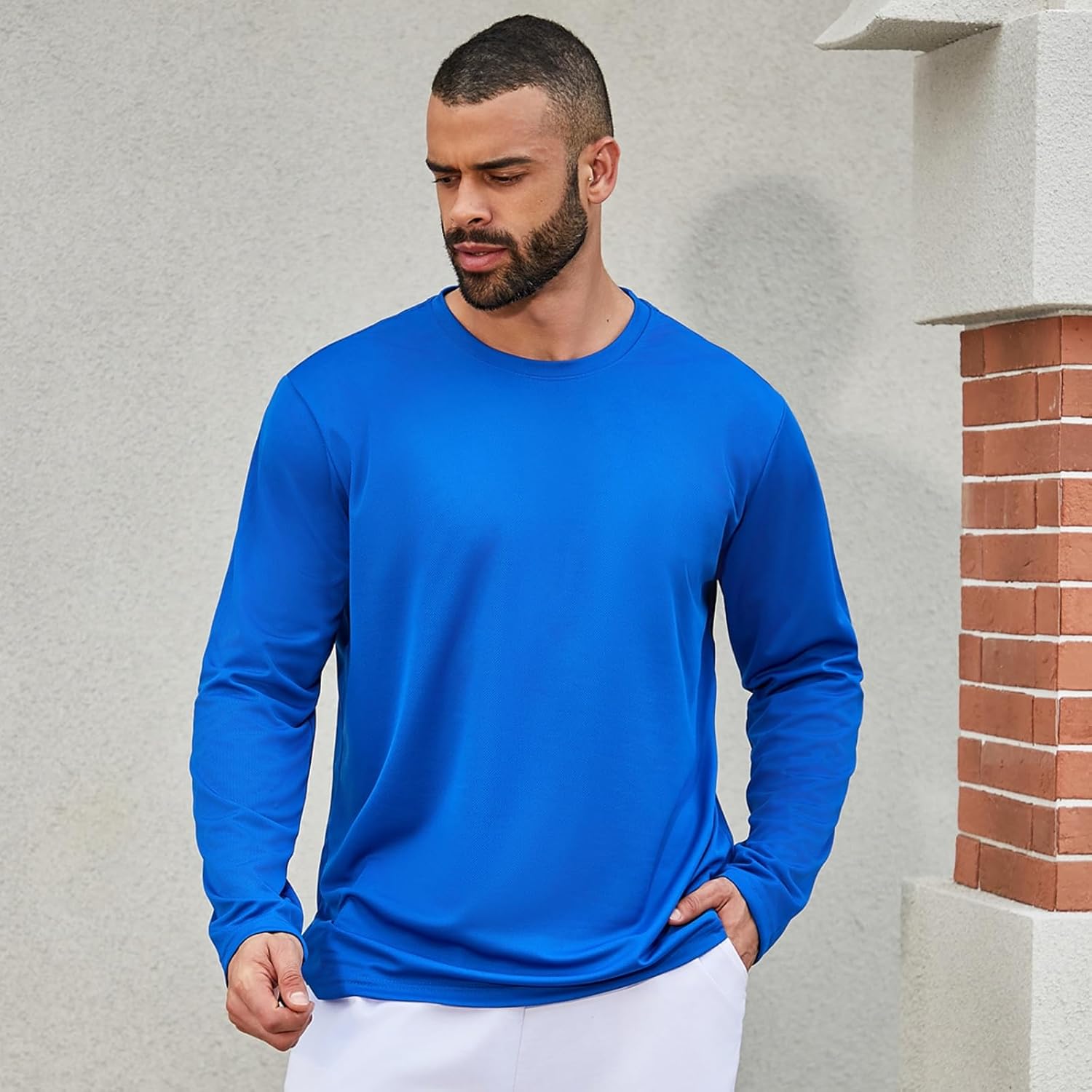 LeeHanTon Men UPF 50+ Sun Protection Long Sleeve T Shirts Pack Dry-Fit UV Breathable Athletic Running Activewear Workout Tee - Image 2