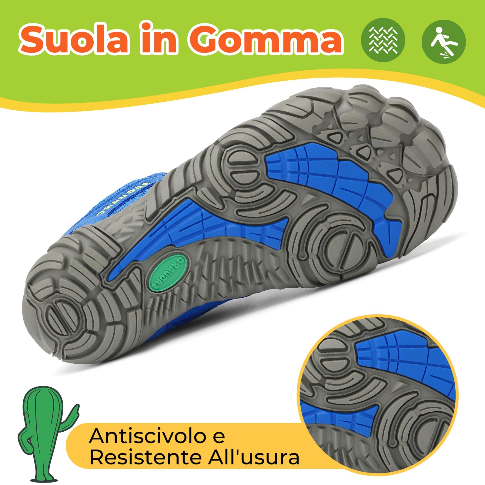 SAGUARO Barefoot Shoes Bambini Traspiranti Scarpe Barefoot Ragazzi Ragazze Scarpe Minimaliste Gr.24-36