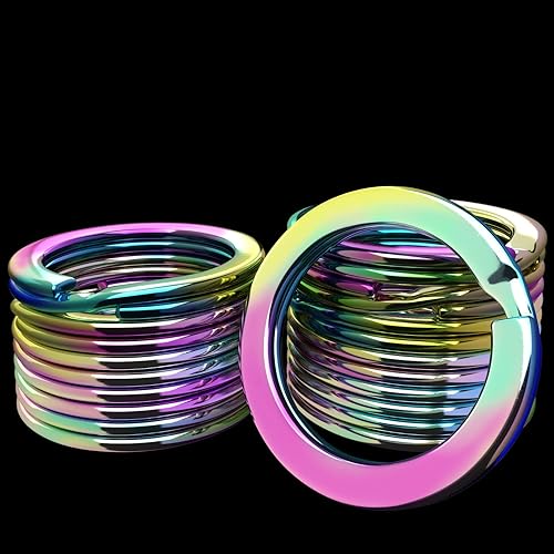 Vista 7 de Silipac Llaveros pequeños de 0.8 pulgadas (0.787 in) Llavero resistente a granel para manualidades Llavero dividido collar para mascotas, llaves