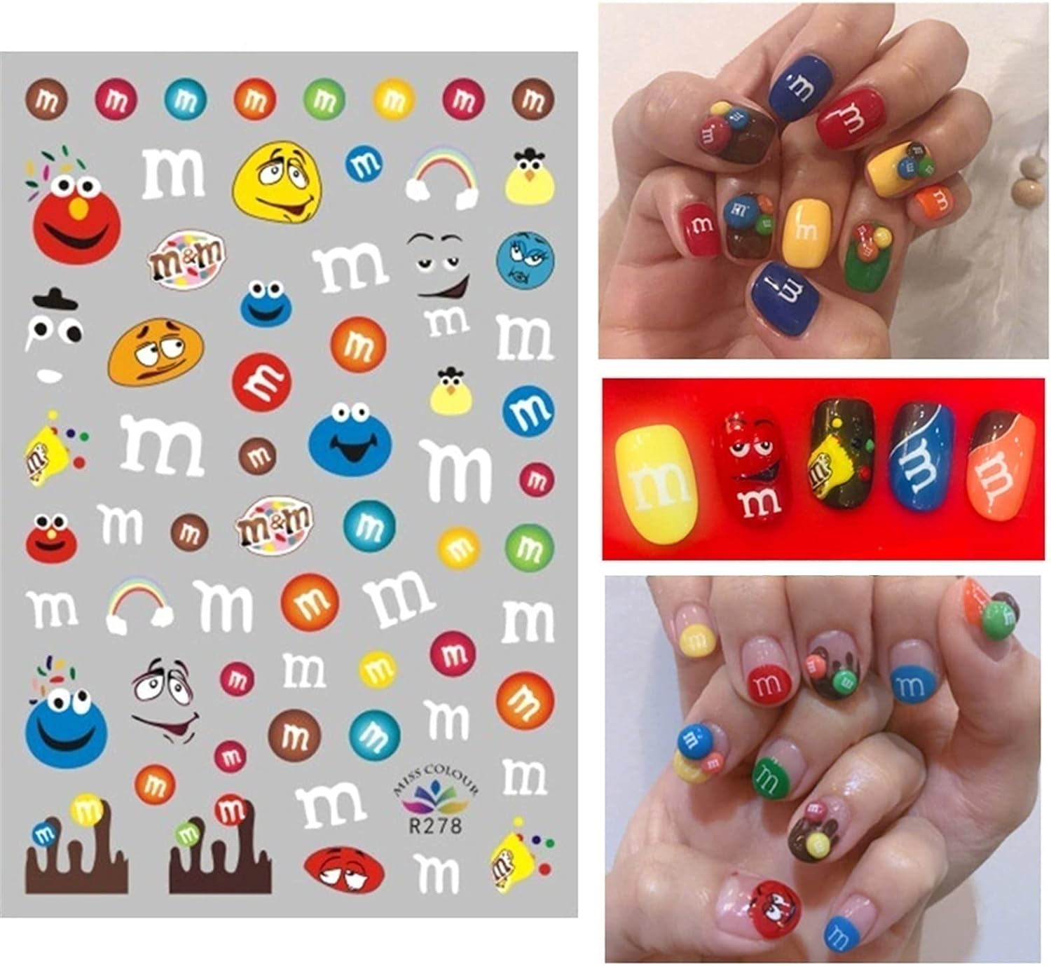 WZRY Nail Sticker, Manicure Art Back Glue Decals Fashion Nail Stickers (Color : 8 Sheet) : Beauty & Personal Care