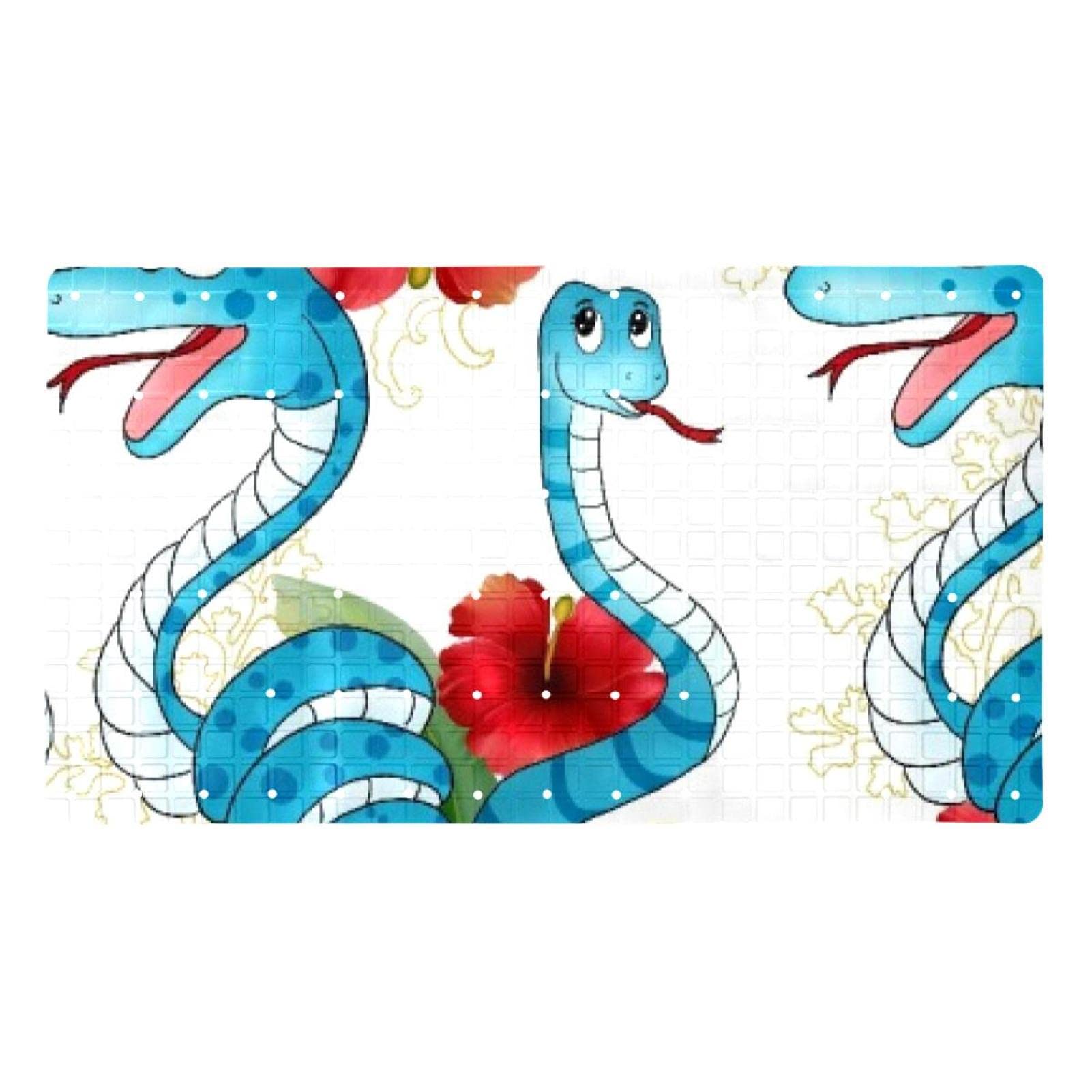 Tapis de bain ventouses et trous de drainage protection serpent 40x70
