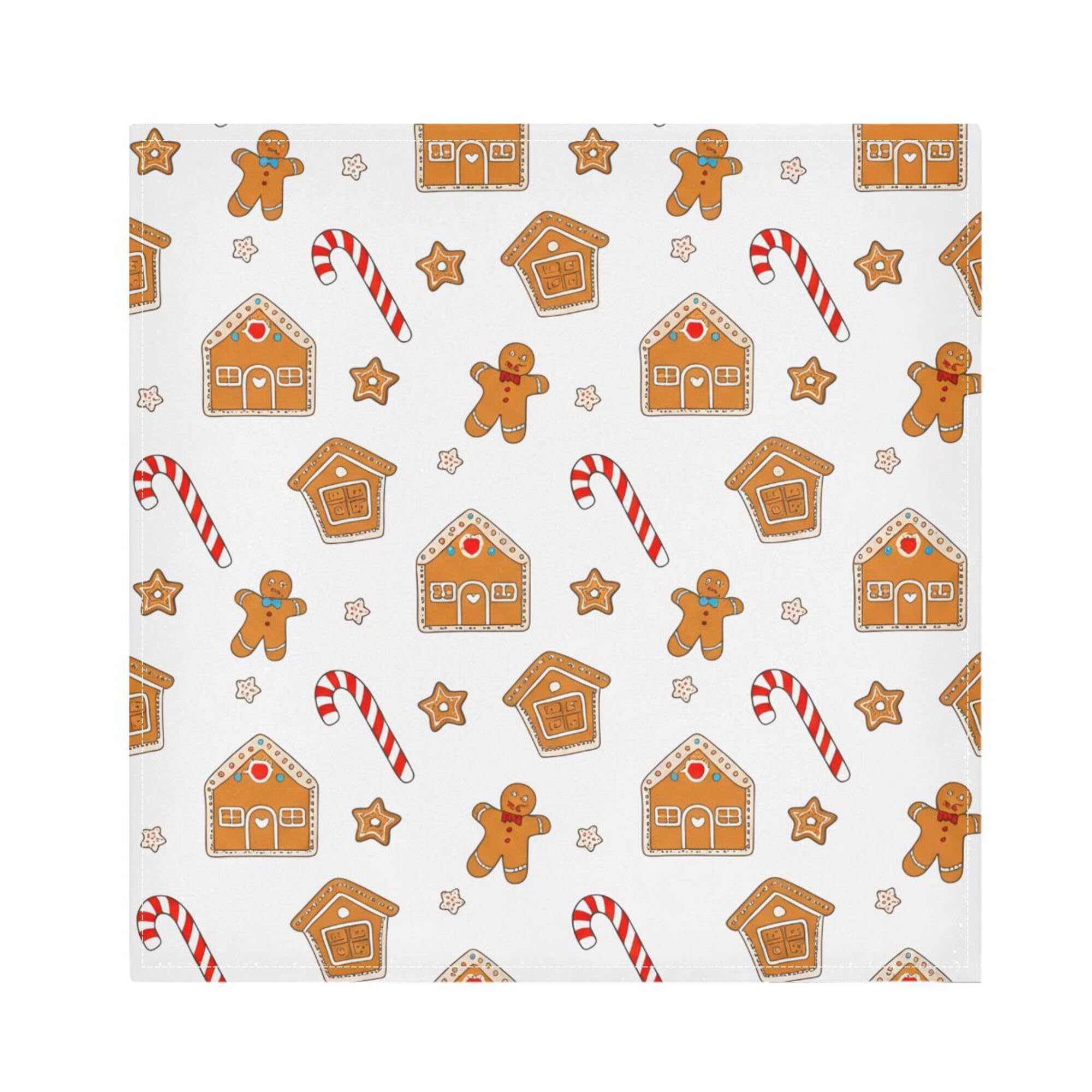 Ttgoth A Gingerbread Cookies Cloth Napkin Set Of 6 Washable & Reusable Dinner Napkins For Dining Table, Banquets, Wedding, Party, 50X50 Cm