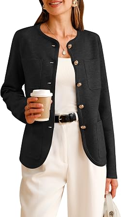 Arach&Cloz Womens Wool Blend Sweater Blazers Business Casual Jacket with Pockets 2026