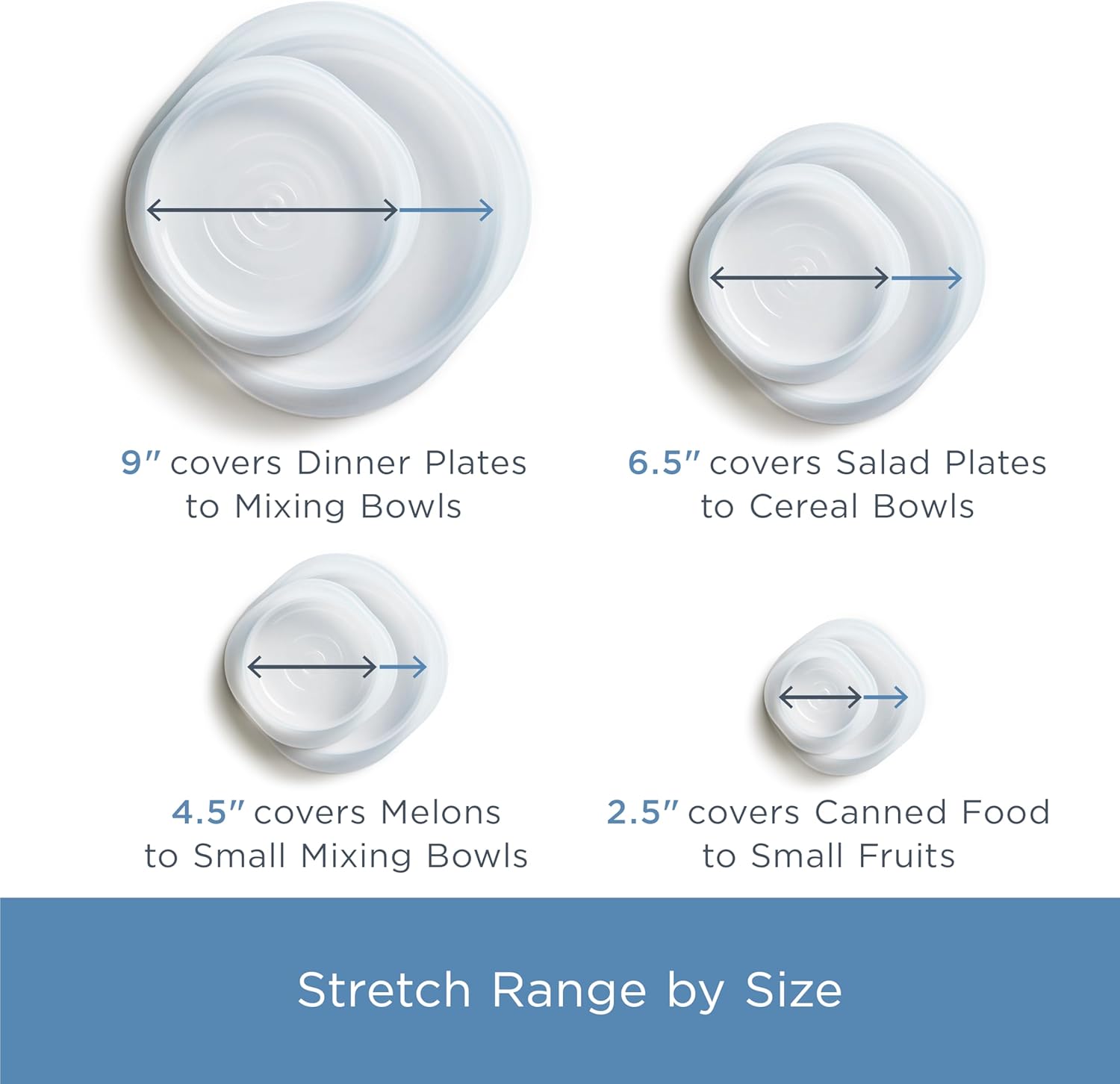 Stasher Premium Reusable Silicone Stretch Lids, Clear, Lids, Airtight Seal, Food Container Covers, BPA Free, Leak-free, Dishwasher Safe, Microwave Safe, Eco-Friendly - Image 5