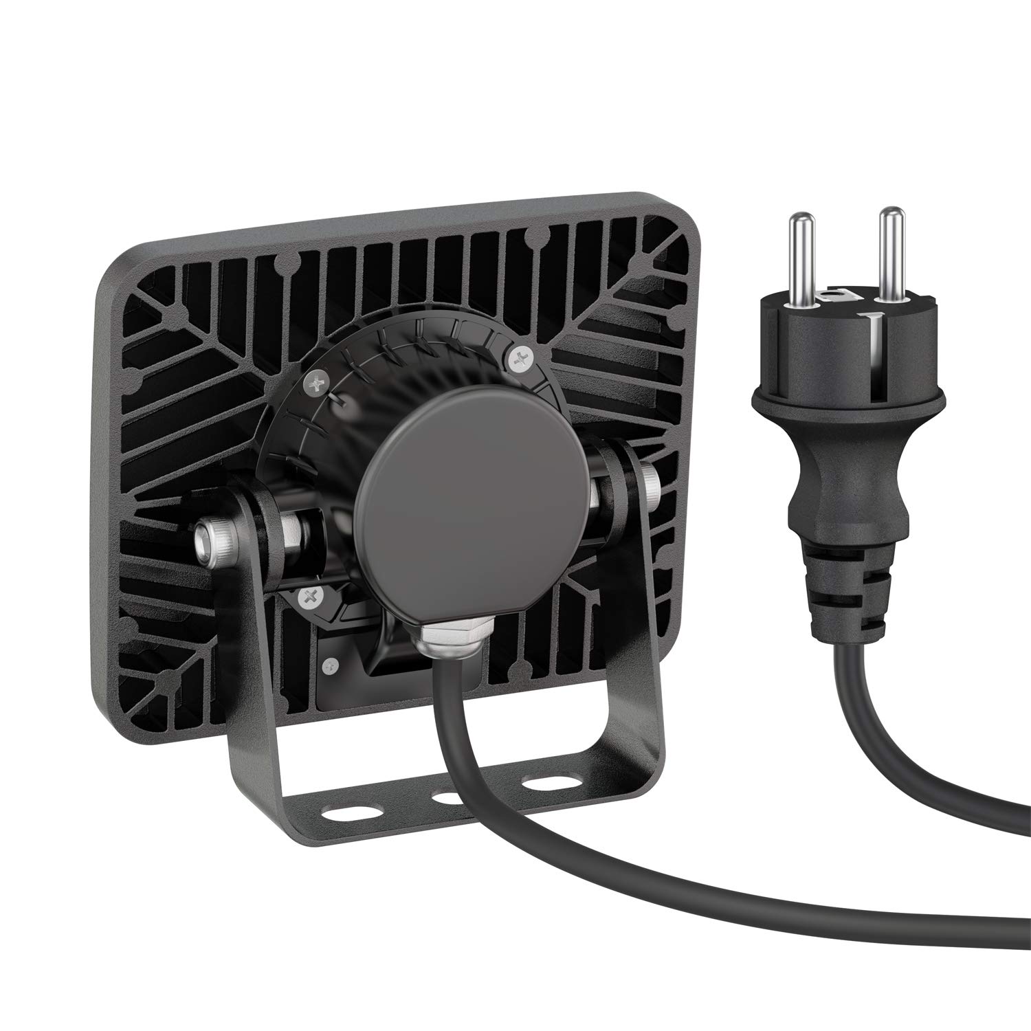 ledscom.de 3x LED Gartenstrahler WEGA für außen, IP44, Bewegungsmelder, Stecker, schwarz, 11,4 W, 944lm, warmweiß