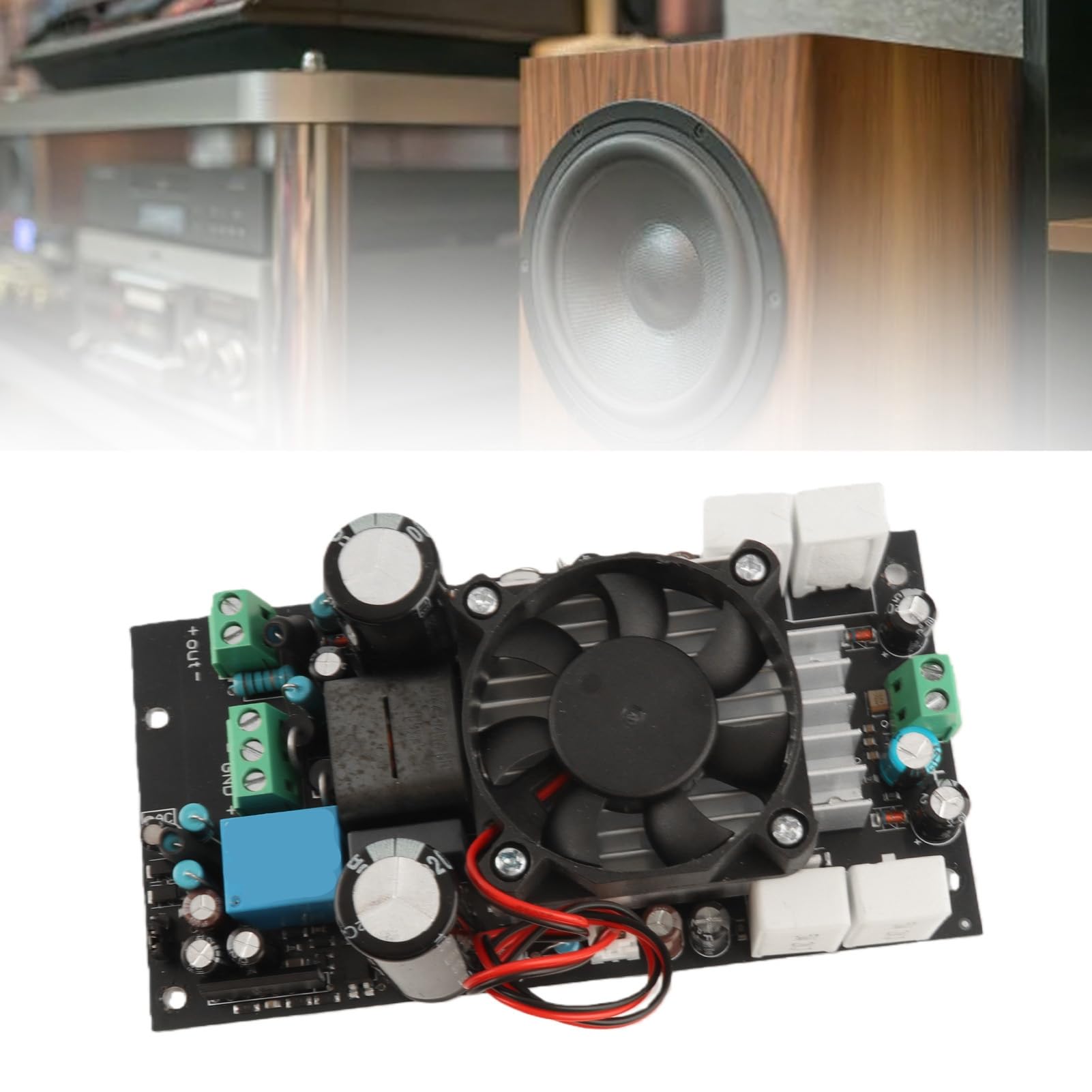 Annadue Scheda Amplificatore Digitale 1000W IRS2092S Chip HiFi Classe D Scheda Amplificatore di Potenza Full Range con Ventola di Raffreddamento
