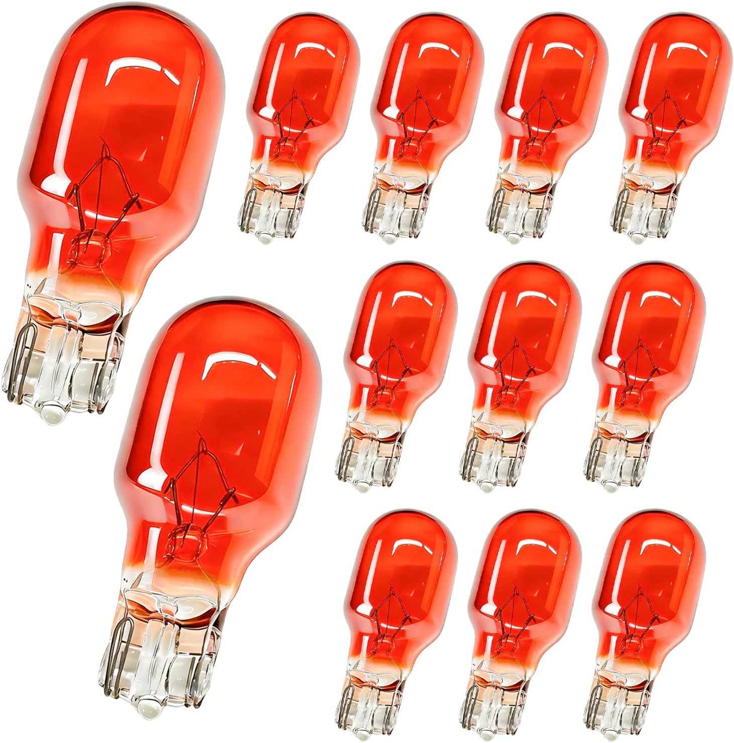 12 PCS 921 Bulbs, 12V/16W T15 Bright Light Bulb Replacement for Reverse Backup Brake Tail Signal Lights, 906 912 W16W Miniature Bulbs Compatible with Cars RVs Campers (Clear)