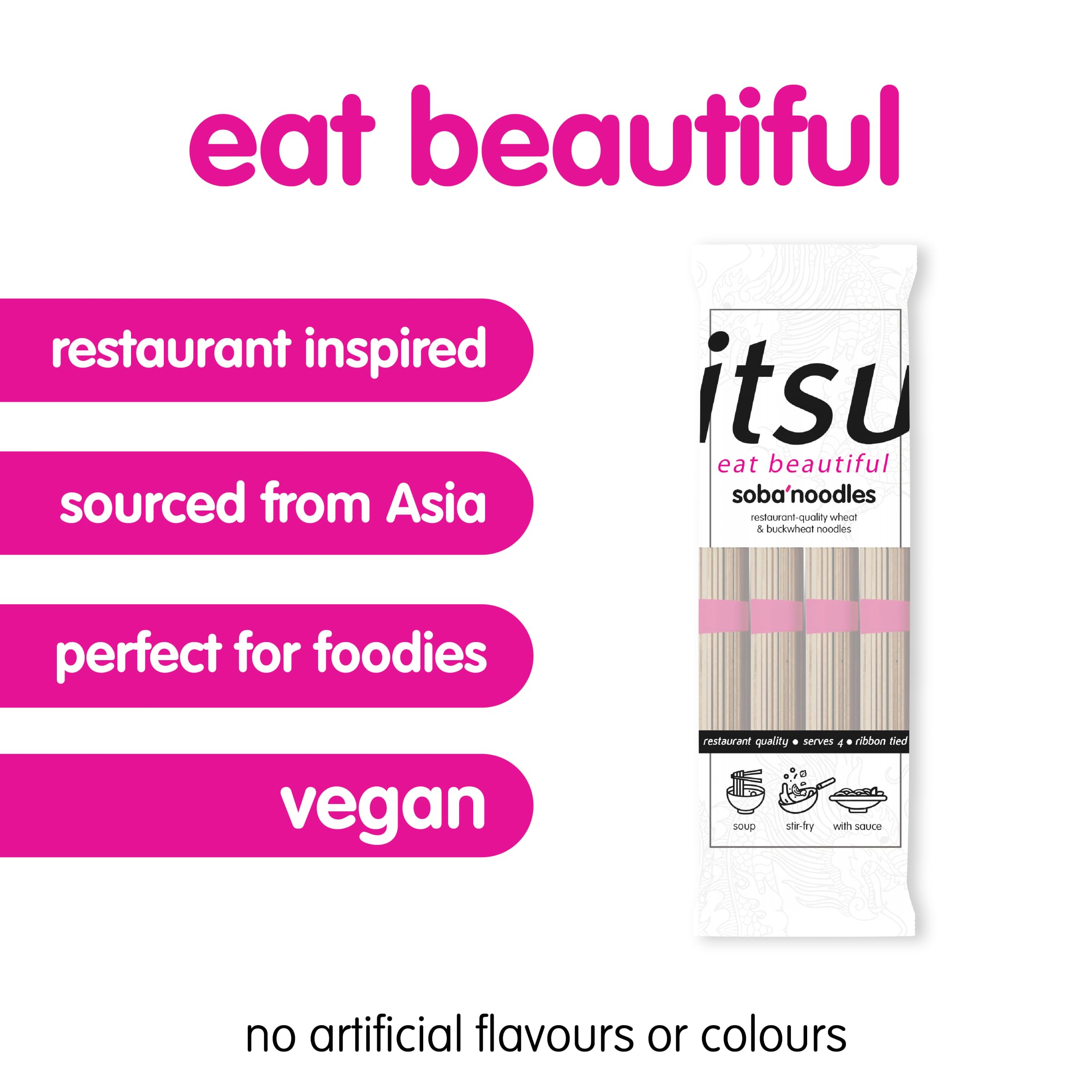 itsu Soba Nudeln 250g | Restaurantqualität | vegan | ideal für Suppen & Stir-Frites | 10 Stück