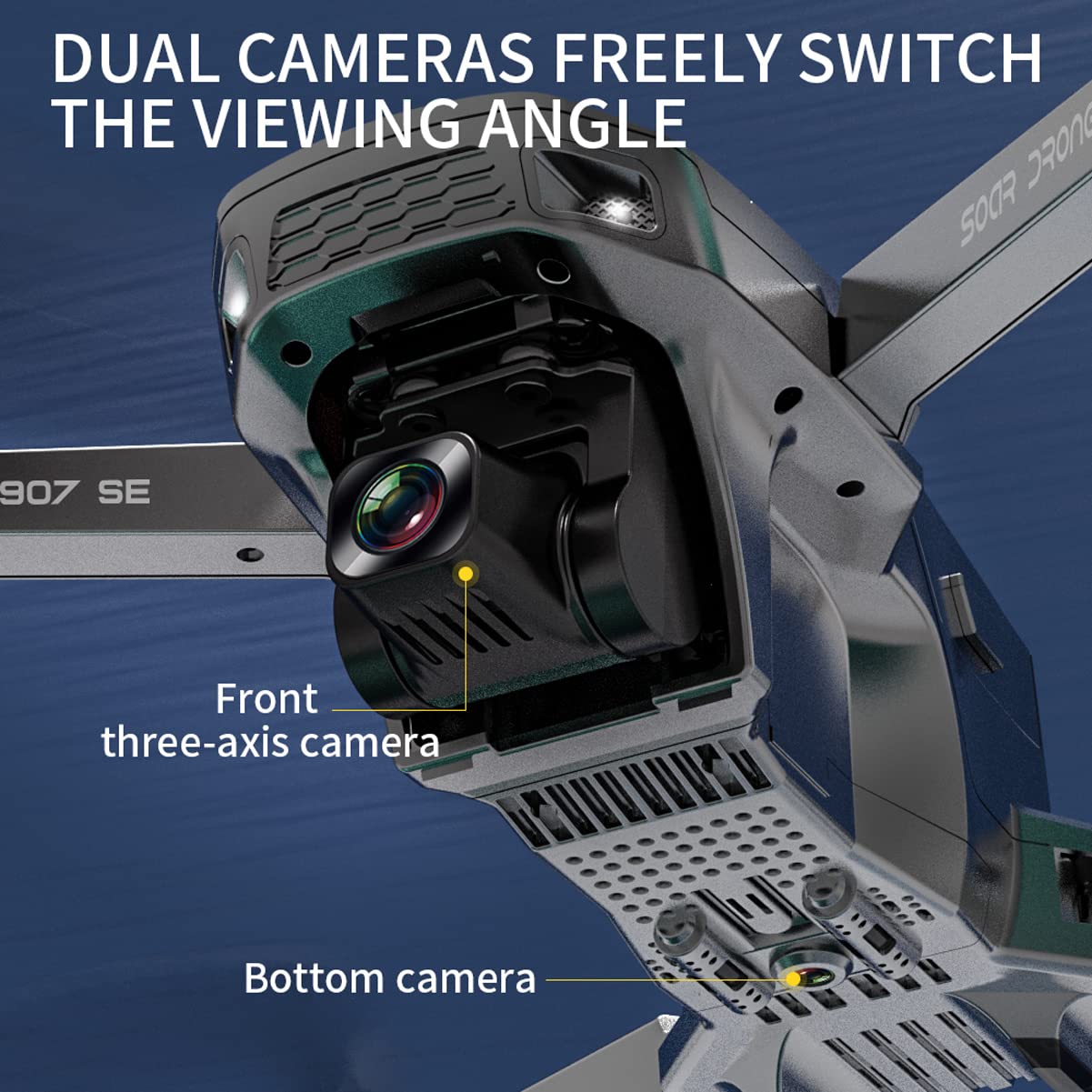 Quadricottero RC con Ritorno Automatico, Drone GPS con Fotocamera 4K per Adulti, Fotocamera ESC, modalità brushless, Flusso Ottico ad Altezza Fissa, Video con Foto di gesti, segui di immagin