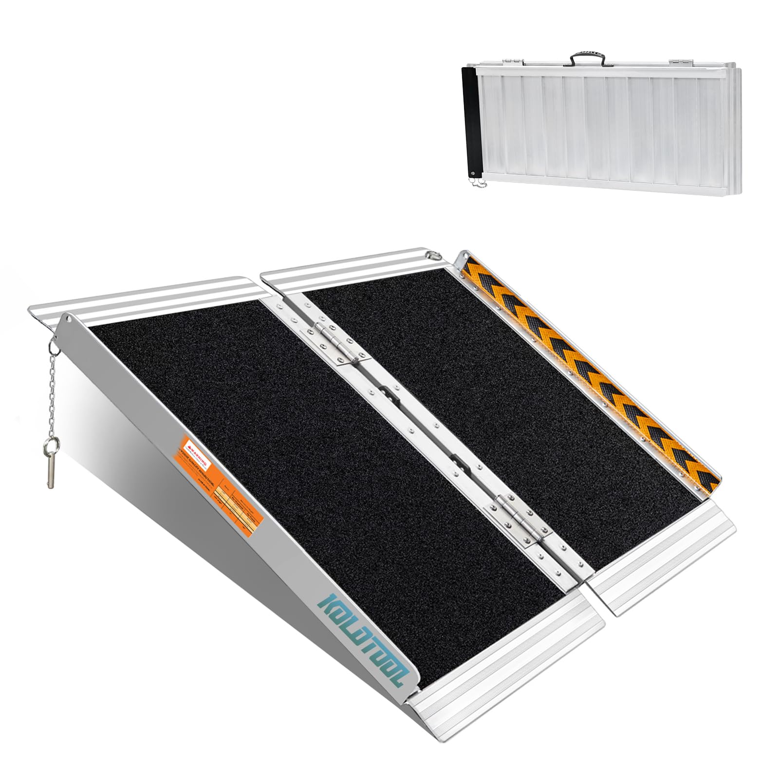 KOLOTOOL Wheelchair Ramp 2FT, Portable Non-Skid Wheelchair Ramps for Home Steps 800 LBS Capacity, Handicap Ramp for Doorway, Stairs,Threshold,Entry 24" Lx 29.2" Wx2H