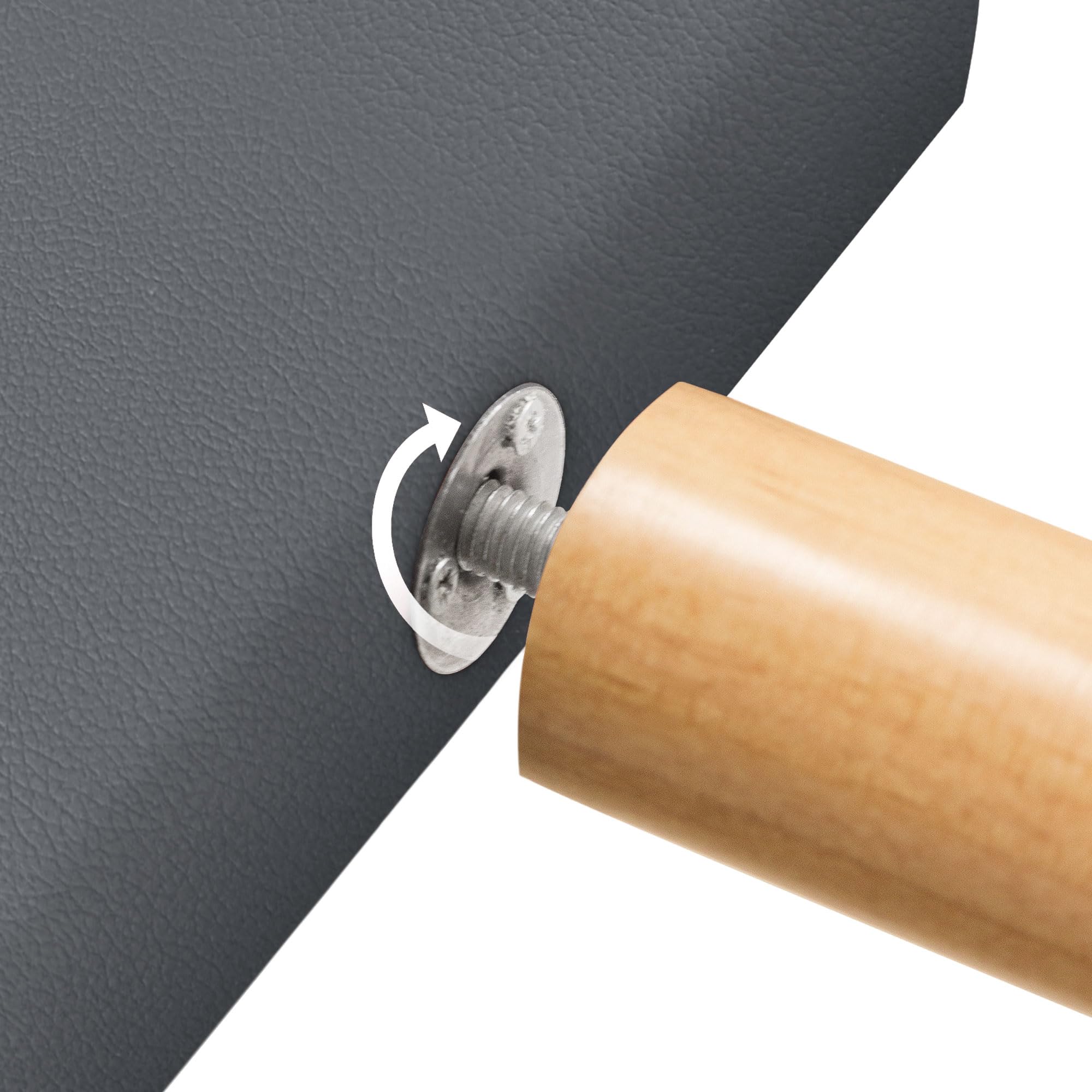 DHOME Testiera Capitone imbottita in similpelle o tessuto Acualine con gambe in legno di pino spessore 8 cm Testiere letto imbottite trapuntate Capitone (Similpelle Grigio, 160 (150/160))