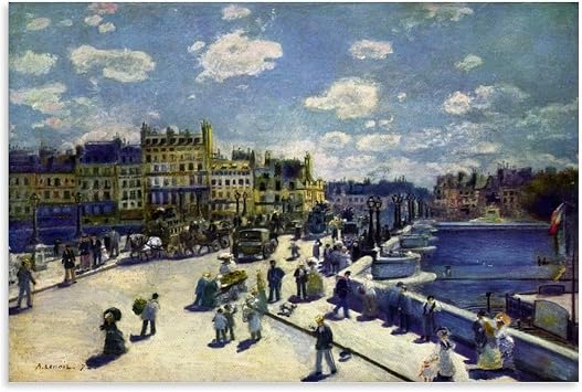 Pierre Auguste Renoir Famous Work Pont Neuf Print Poster Canvas Painting Wall Art Decorative Picture Prints Modern Decor 16x24inch40x60cm