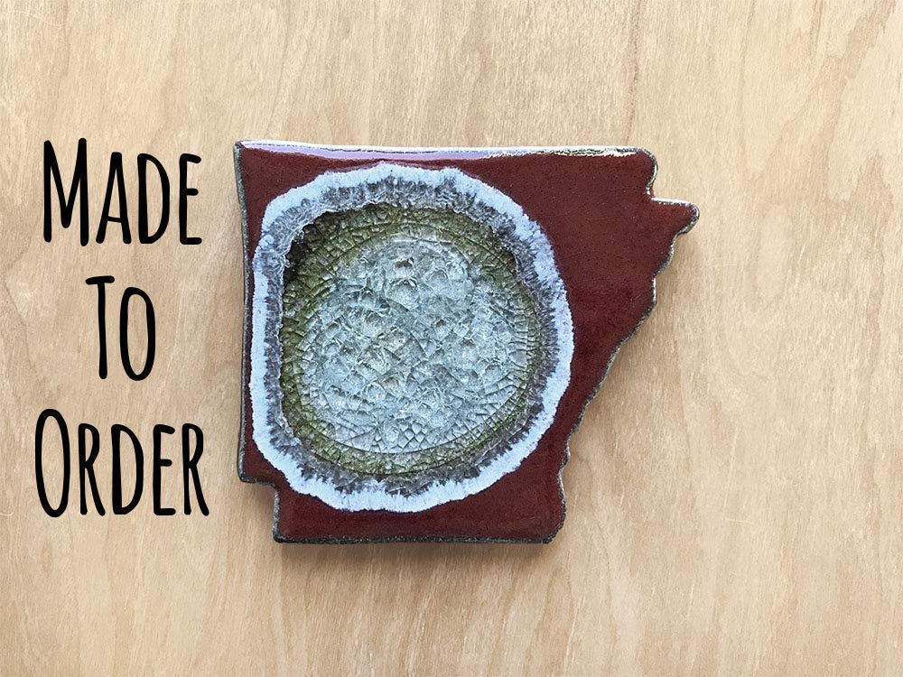 Arkansas Geode Crackle Coaster, Individual Coaster, Geode