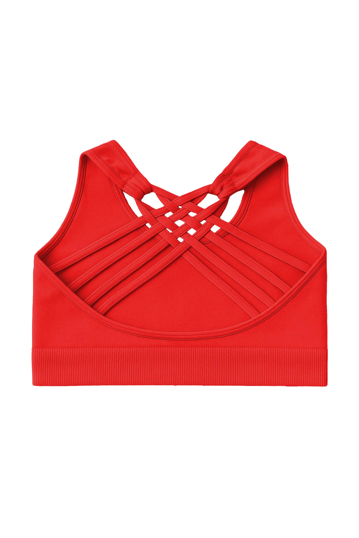 Kurve Girl’s Seamless Strappy Back Stretchy Crop Undershirt Bra, Made in USA