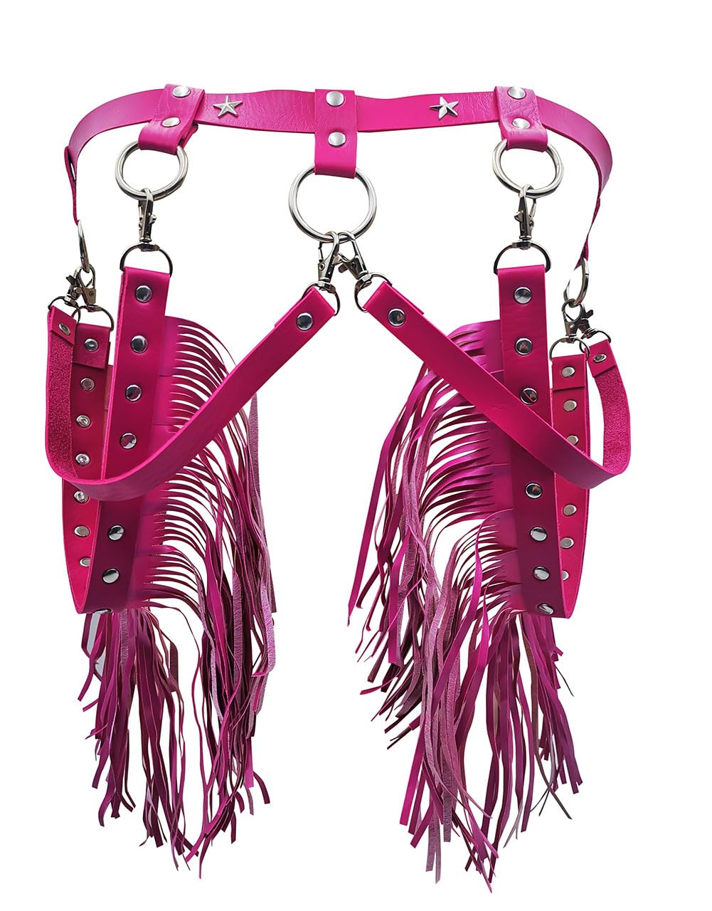 Women Body Harness Garter Punk Leather Waist Belts with Fringe Gothic Leg Tassel Belt for Dress Festival Dance Consume