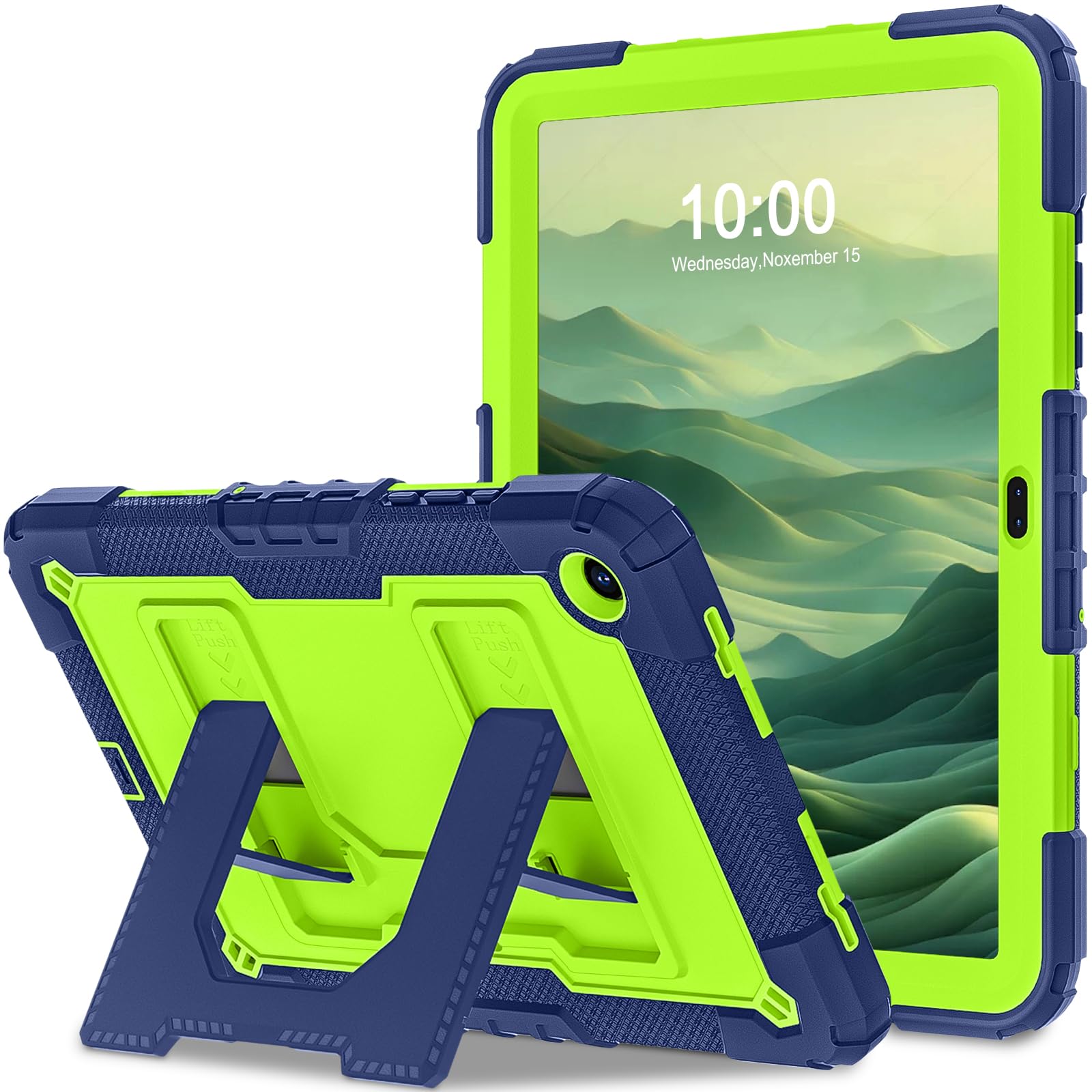 for Galaxy Tab A11+/A9+ 11 Inch Samsung Galaxy A11 Plus Case,Heavy Duty Shockproof Rugged Protective Cover for Samsung A11/A9 Plus Tablet Cases,Navy Green