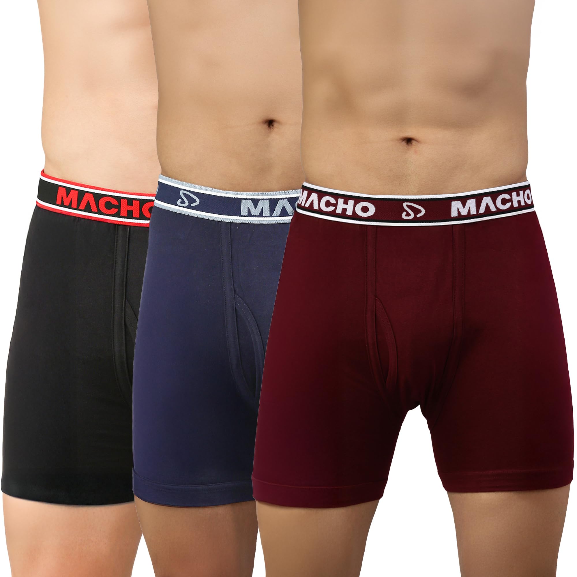 sporto Macho Spoto Men's Solid Pure Cotton Trunk Pack of 3(Assorted Colour May Vary)-picture-14