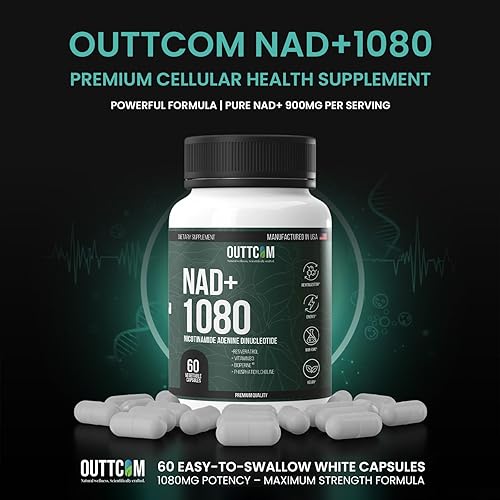 Miniatura 8 de Suplemento NAD+ con resveratrol, B12, fosfatidilcolina y bioperina 900 mg NAD+ cápsula, 60 cápsulas veganas, sin OMG, sin gluten, energía celular,