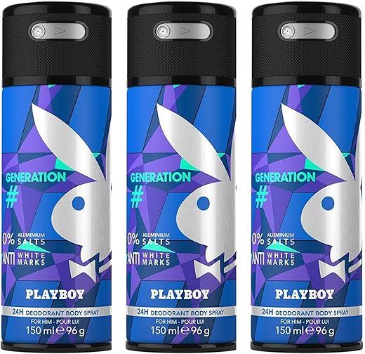 Playboy Generation Man Deodorant Spray 150ml (Pack of 3)