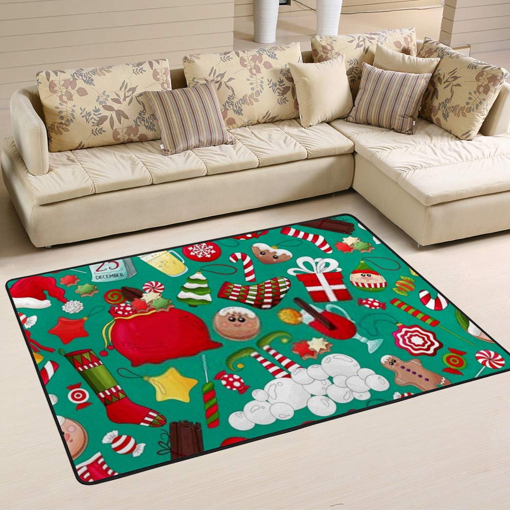Tapis de Noël turquoise anti-froid Ruchen pour réchauffer le carrelage du salon