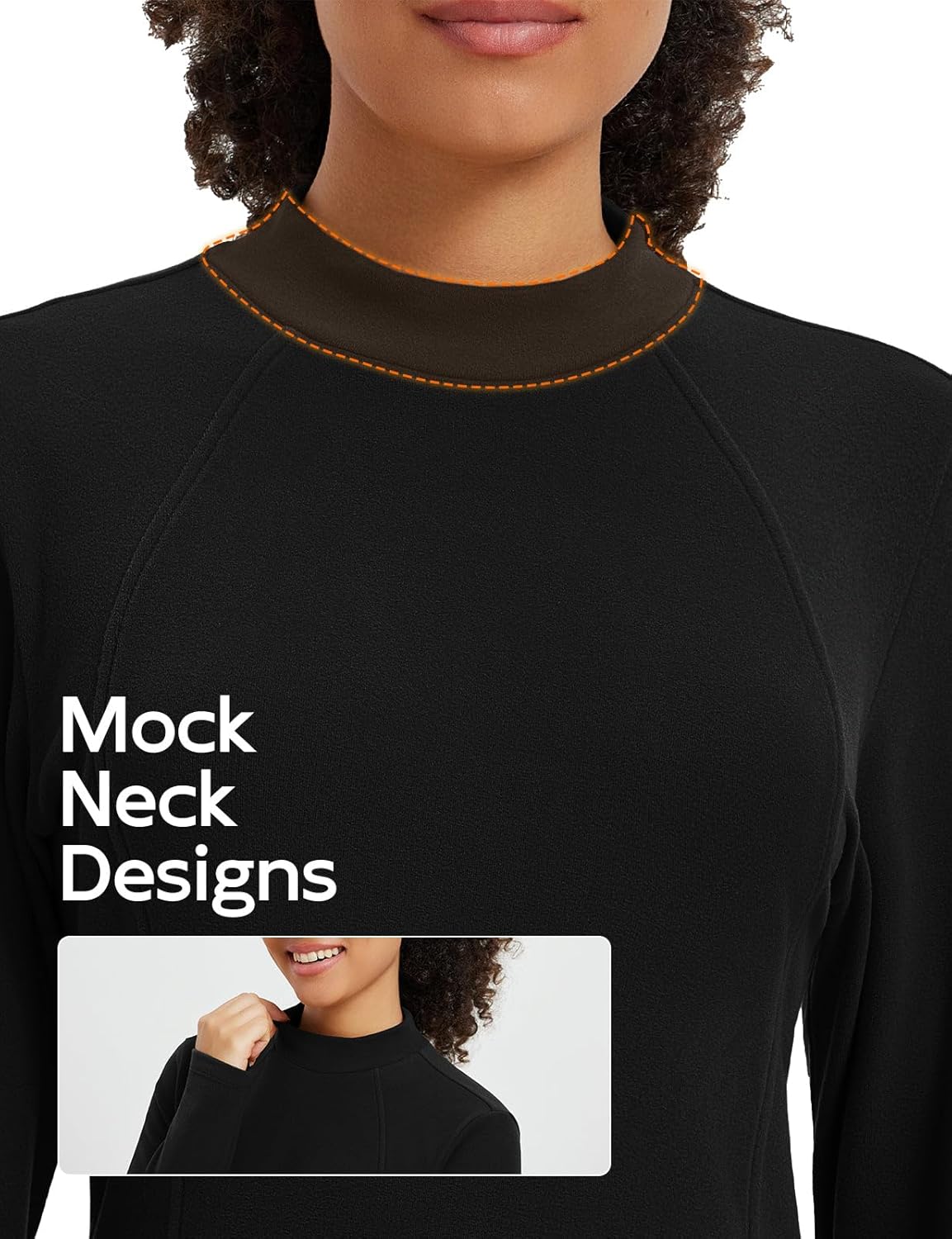 baleaf Women's Thermal Tops Winter Long Sleeve Shirts Warm Base Layer Running Gear Mock Neck Clothes Workout - Image 4