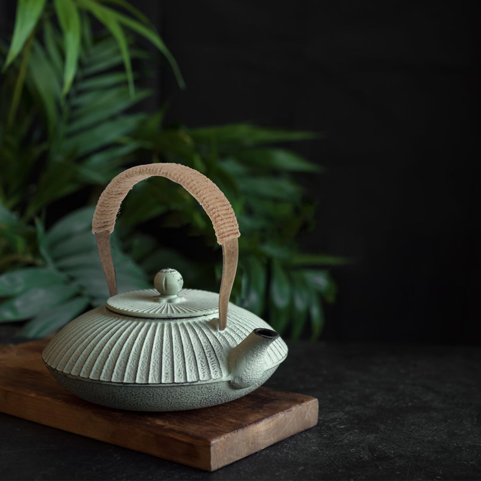 Veemoon Asa de Tetera Decorativa de Hierro Cuerda de Yute Mediana, Mango Resistente Antiquemaduras, Repuesto para Teteras de Cerámica, Uso Doméstico y Profesional, Accesorio Funcional