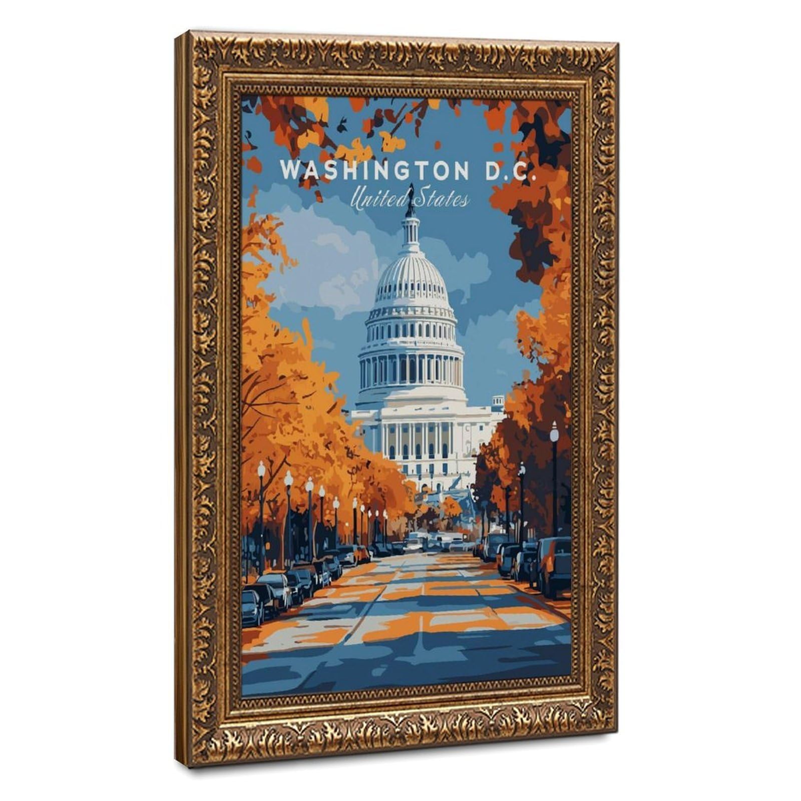 Bareronor Washington D.C. Autumn Capitol Canvas Poster Bedroom Decor Landscape Office Room Decor Gift 20" L X 30" W